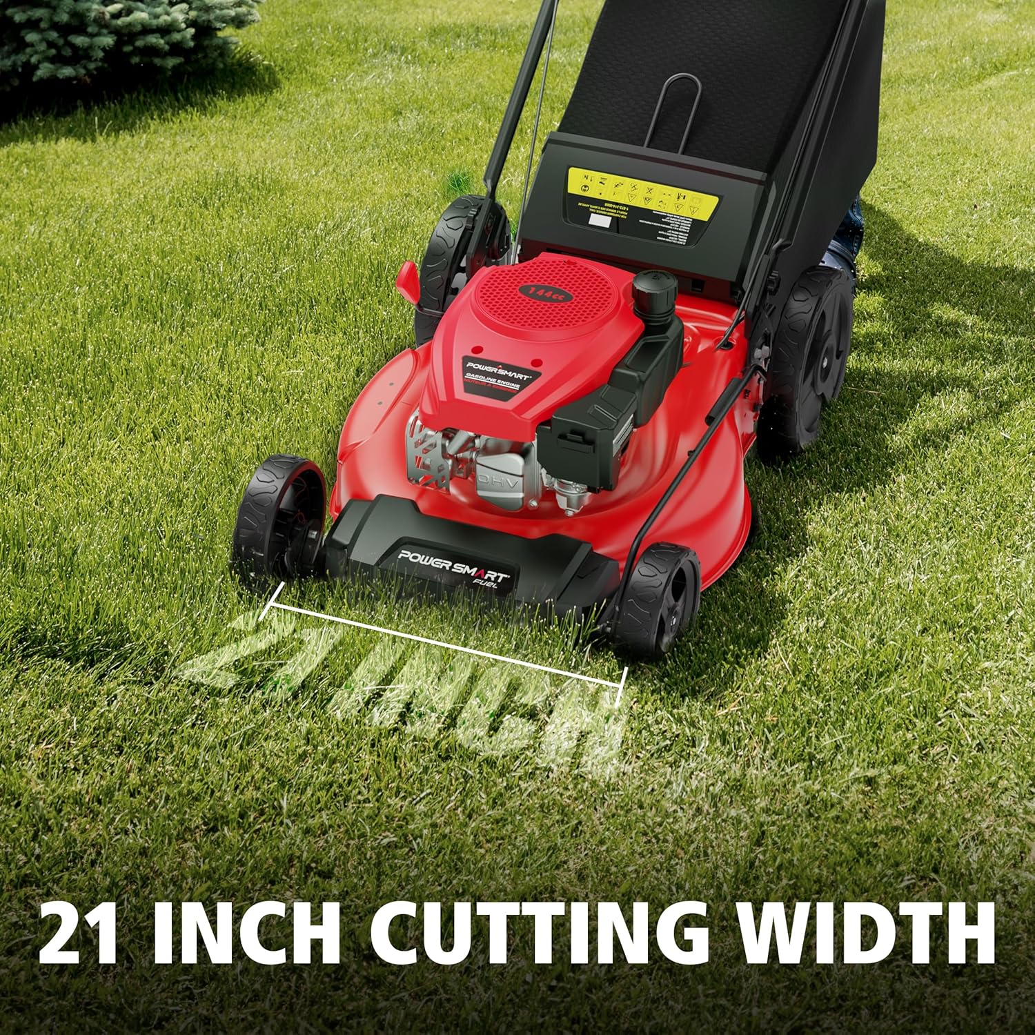 PowerSmart 21 in 2-in-1 Push Lawn Mower With 144cc Engine - 6-Position Height Adjustment - Image 4 PowerSmart 21 in 2-in-1 Push Lawn Mower With 144cc Engine - 6-Position Height Adjustment - Image 4