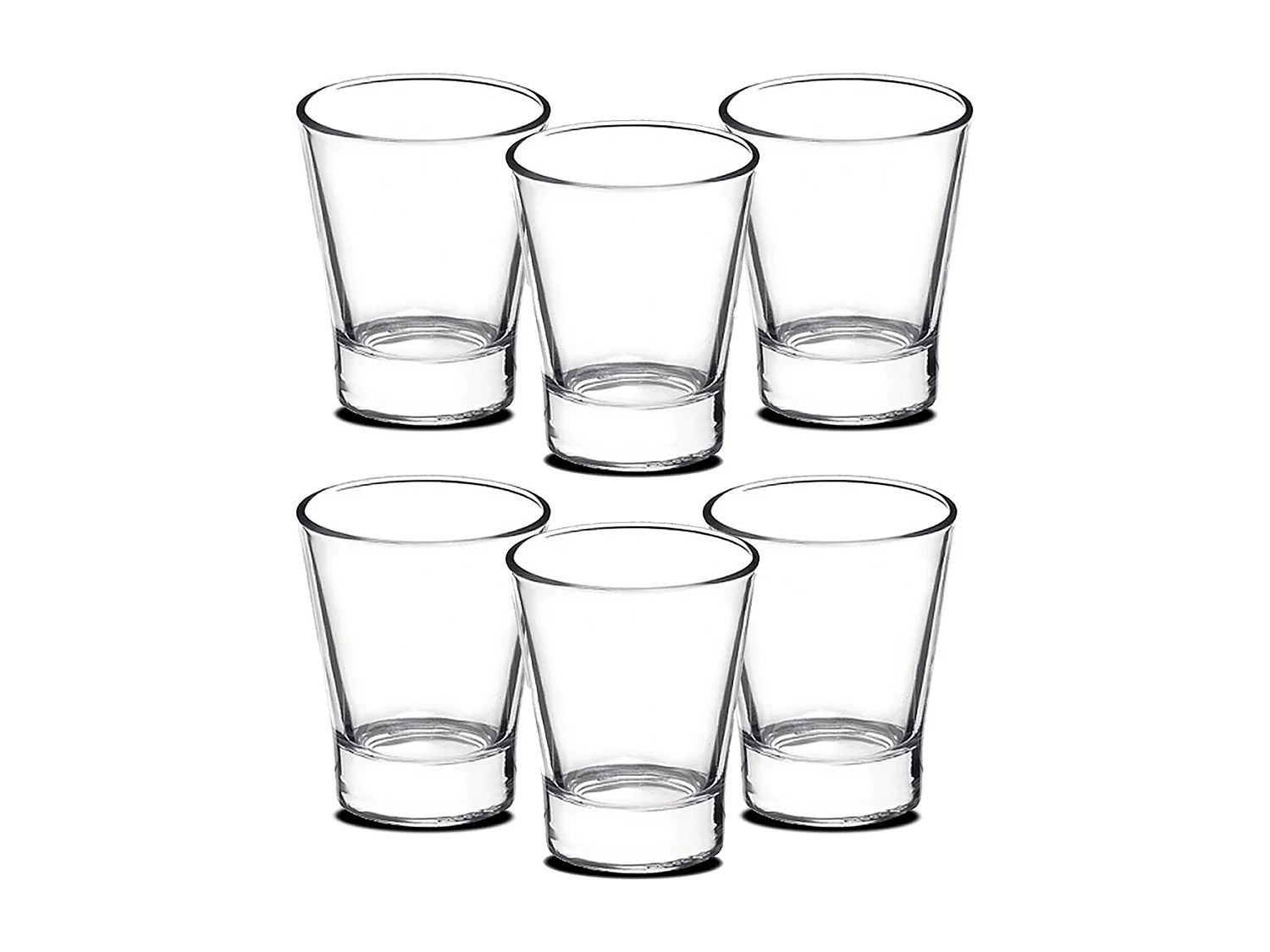 Lot de 6 verre à café en verre transparent, tasse à café, capacité 8.5 cl - Diamètre 5.5 x Hauteur 7 cm