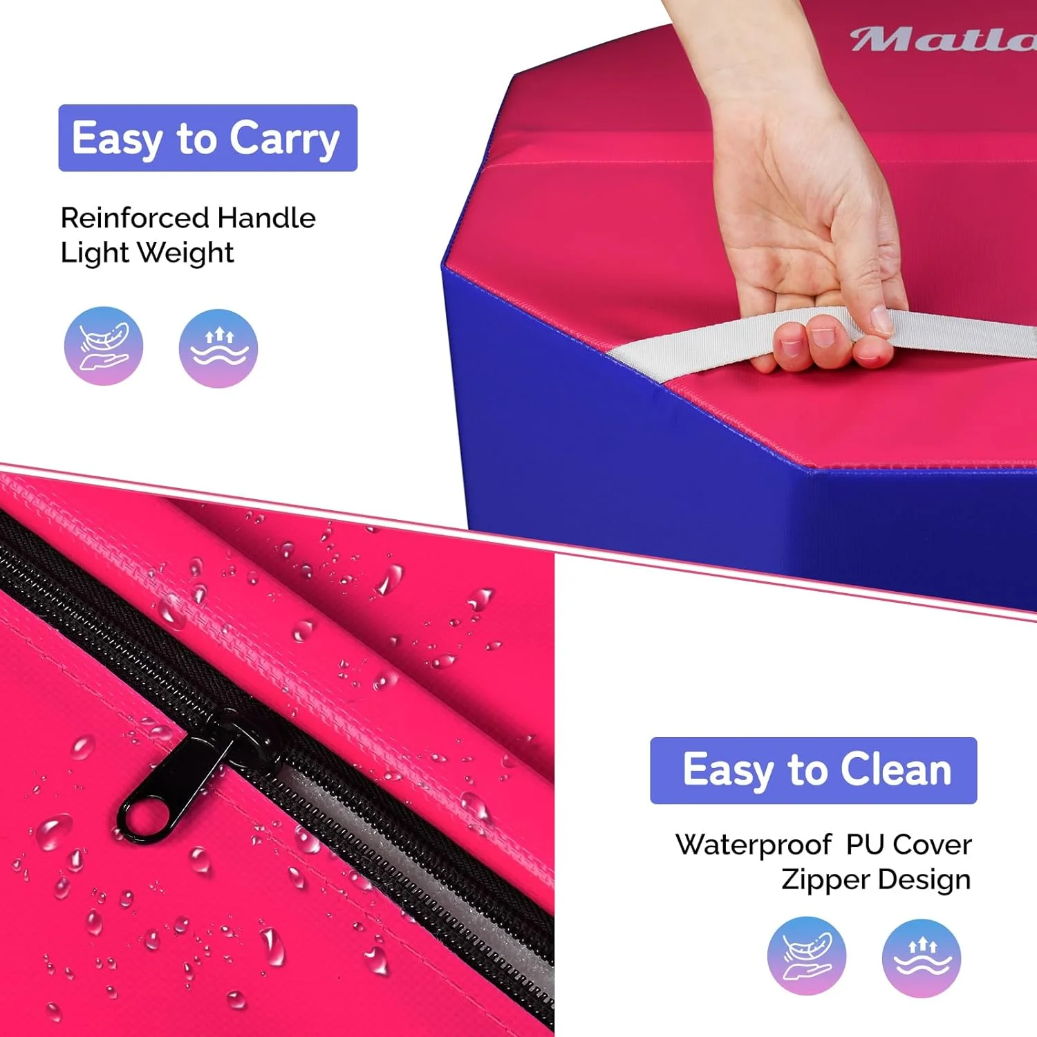 Matladin Octagon Gymnastics Skill Shapes, PVC Pink, 9.7 lb - Image 13