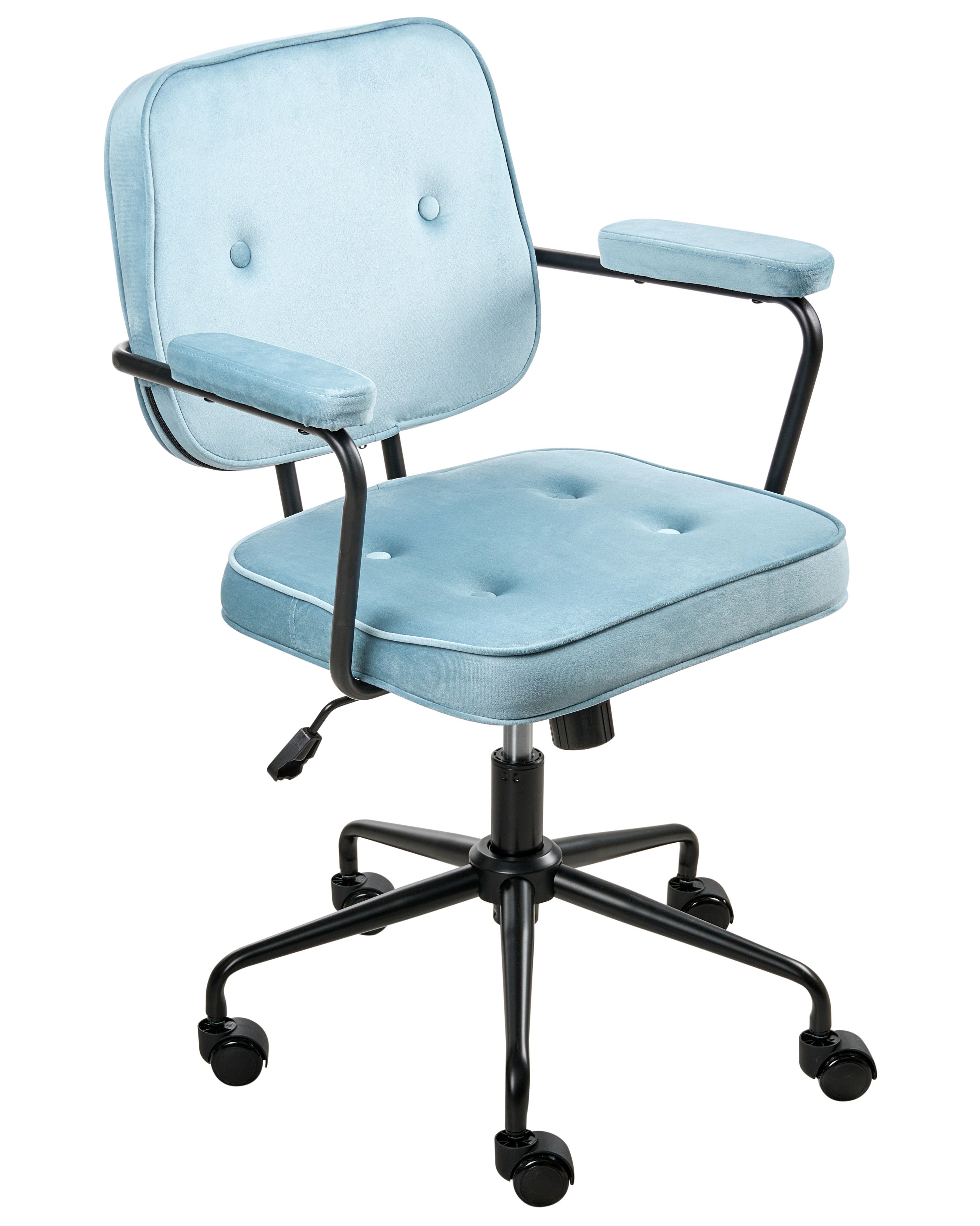 Desk Chair PAWNEE Velvet Light Blue