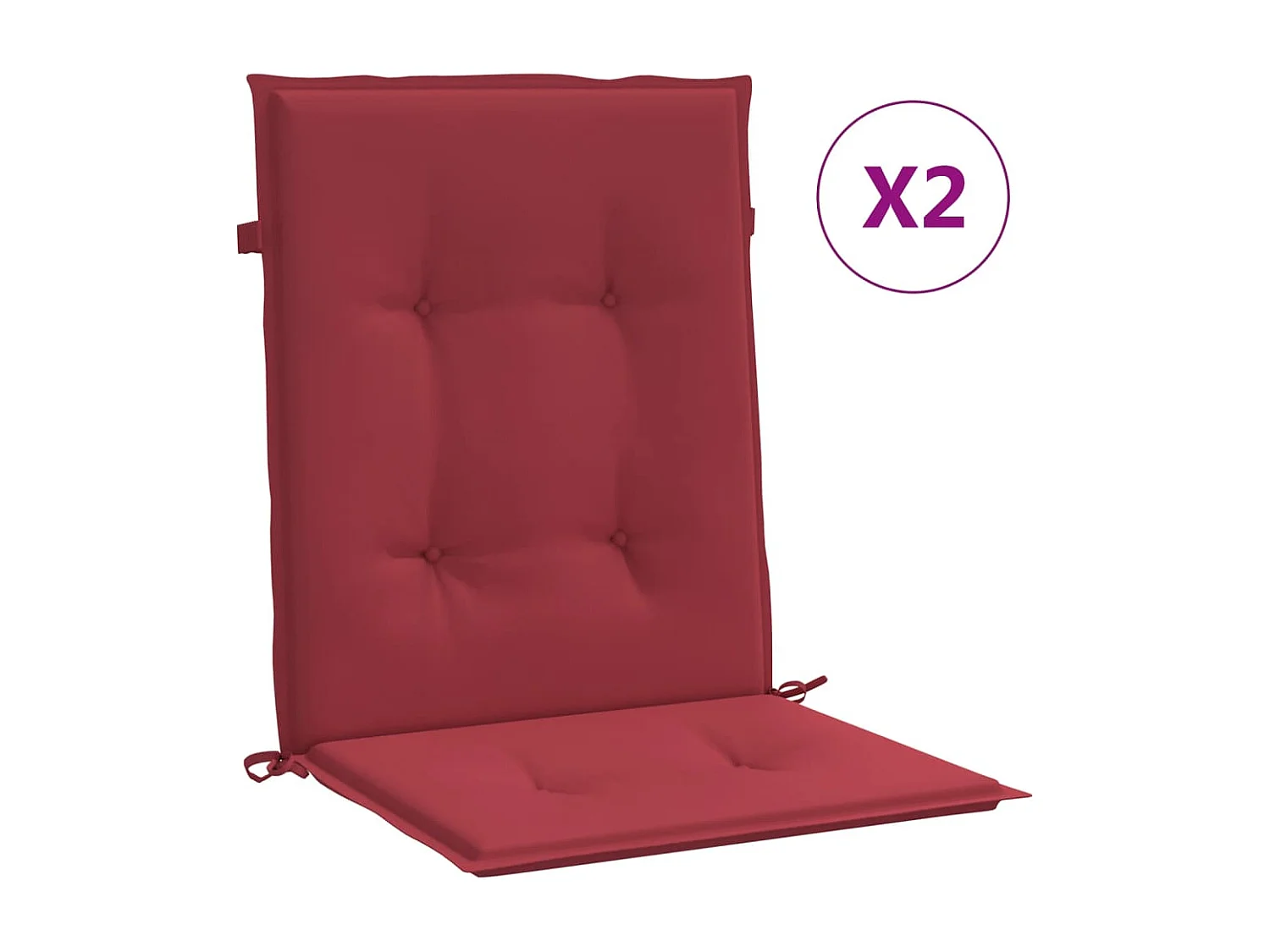 Coussins de chaise de jardin à dossier bas lot de 2