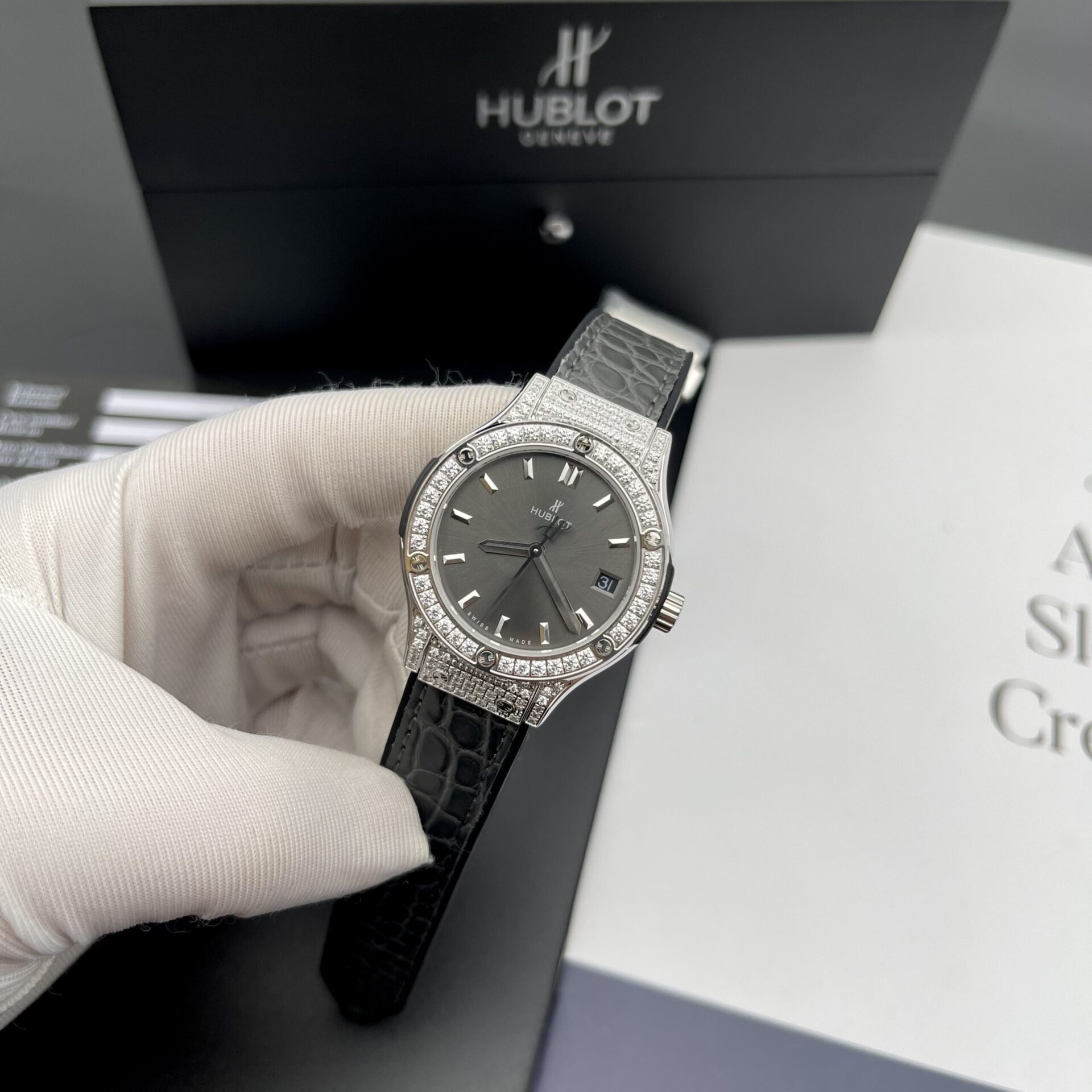 Hublot Replica Watch Classic Fusion Womens Gray Dial HB Factory 33mm - Elite Watch Atelier