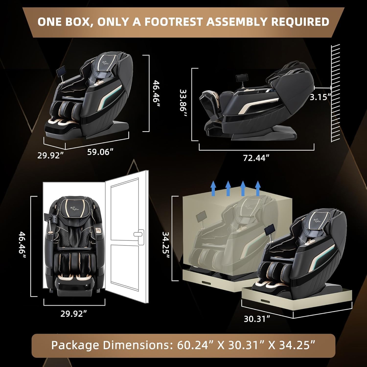 Alfine A66 4D Full Body Massage Chair – Made in The U.S.A. with U.S. & Imported Material  SL Track  Yoga Stretch  Zero Gravity  AI Voice Control  Heating  Automatic Footrest