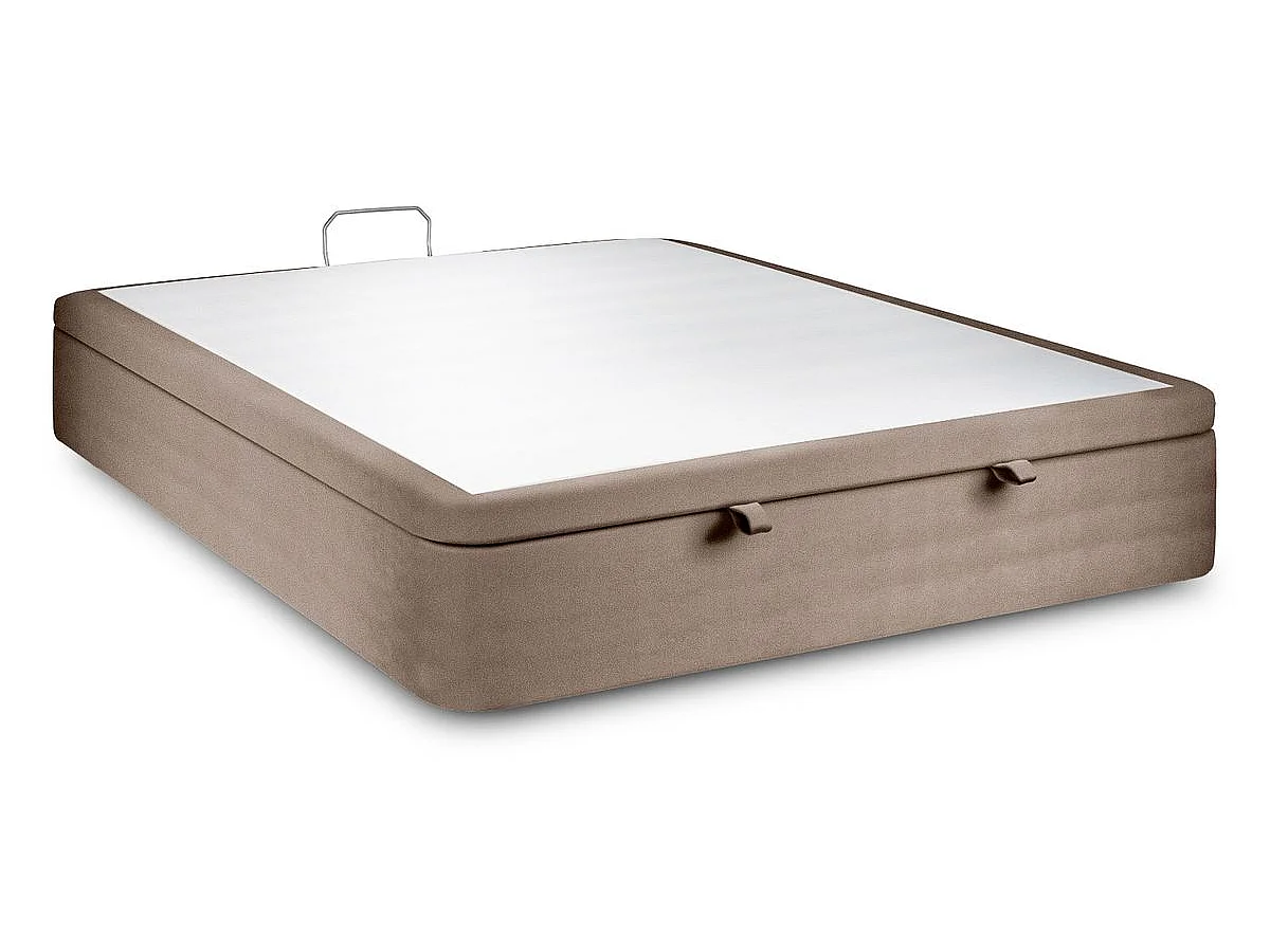 Sommier Coffre Velours Taupe 180x200 H39cm