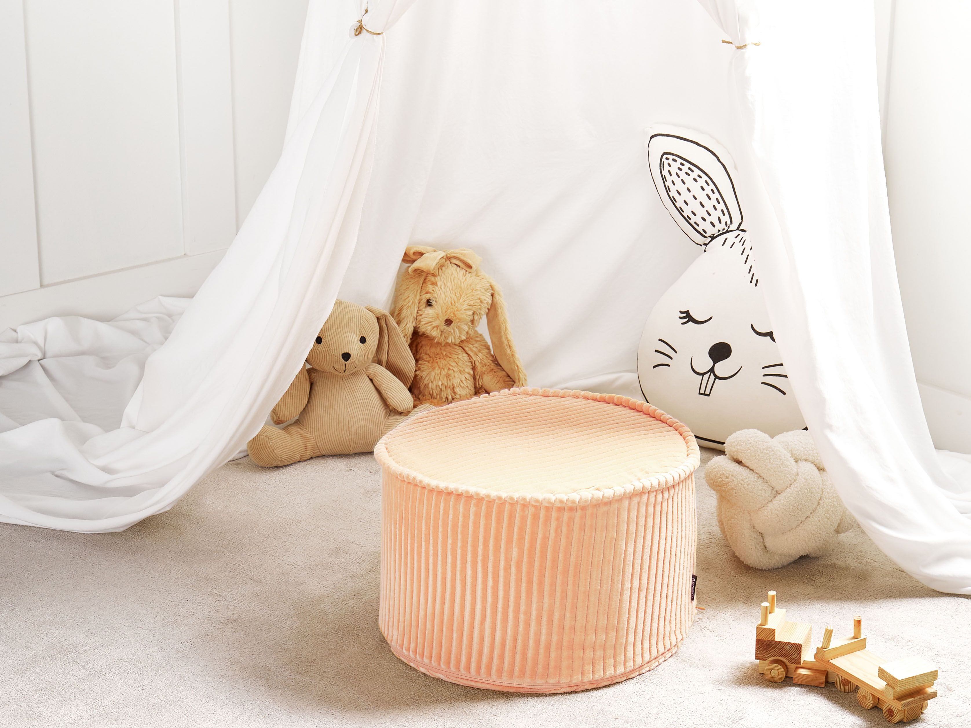 Pouffe ZIKRIA Velvet Peach Pink