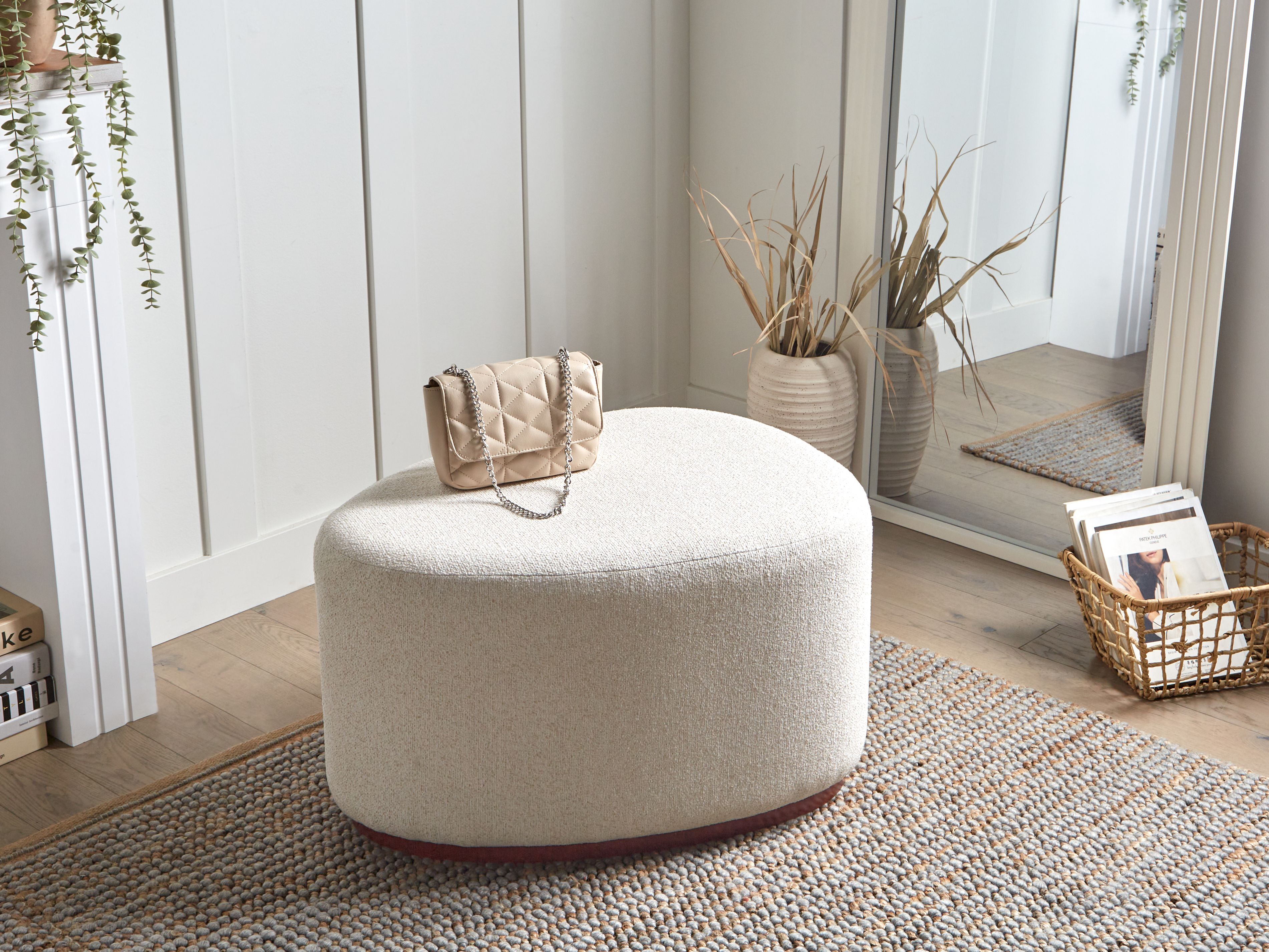 Pouffe SACO Fabric Light Beige