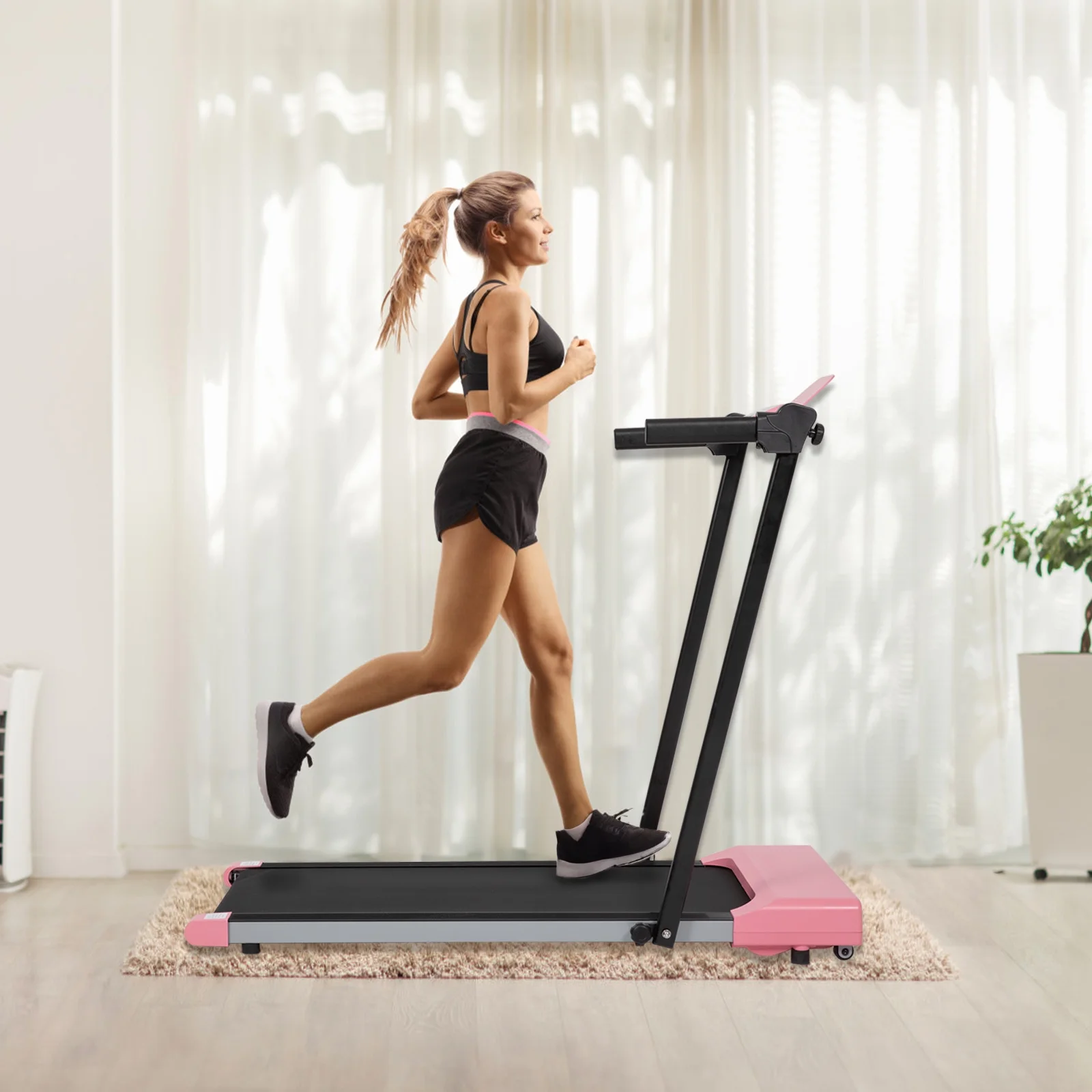 Ambifirner Portable Folding Treadmill, 3.0 HP Foldable Compact Treadmill for Home Office with 300 LBS Capacity For Walking & Running
