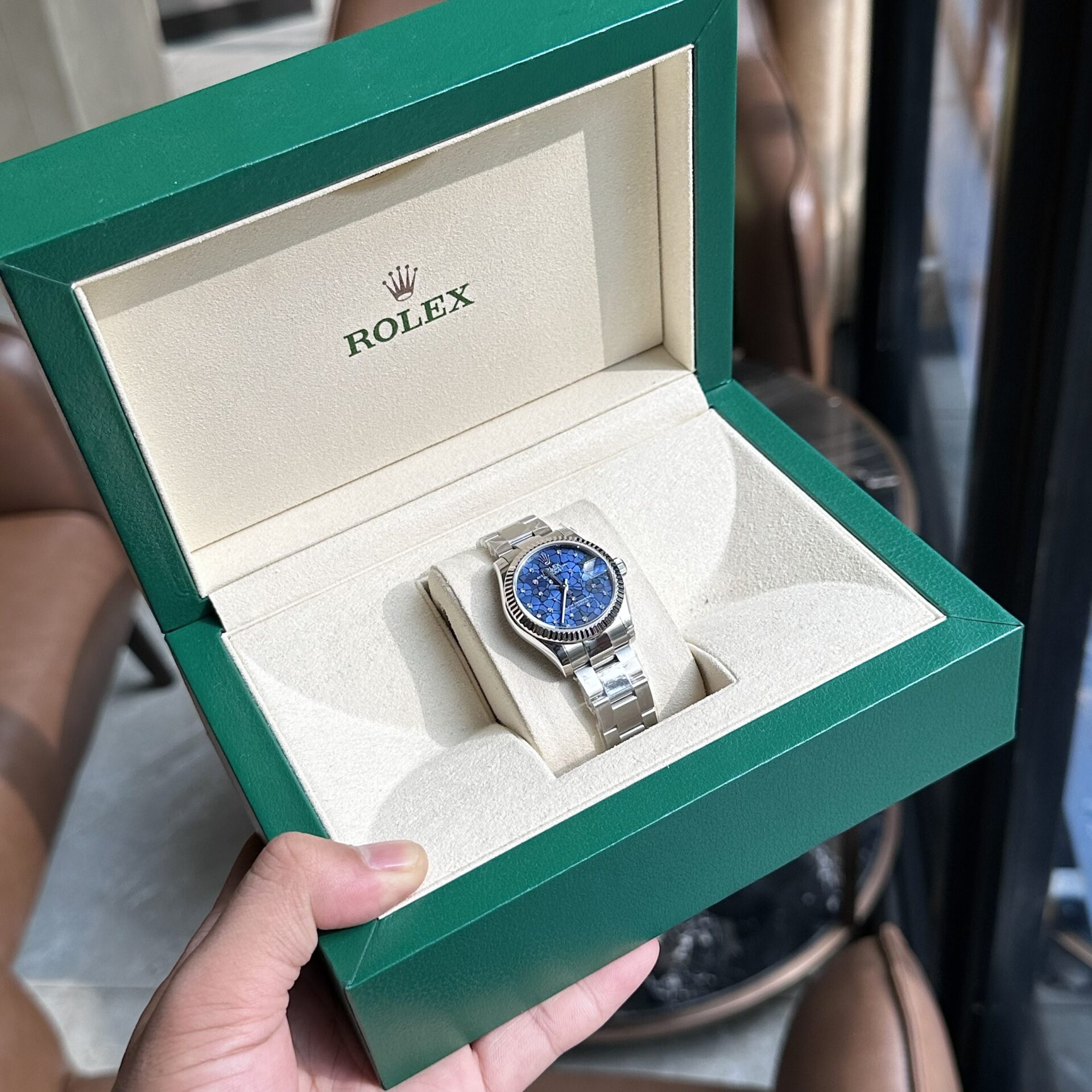 Rolex DateJust Replica Women s Watch 11 Blue Leaf Dial 31mm - Top club