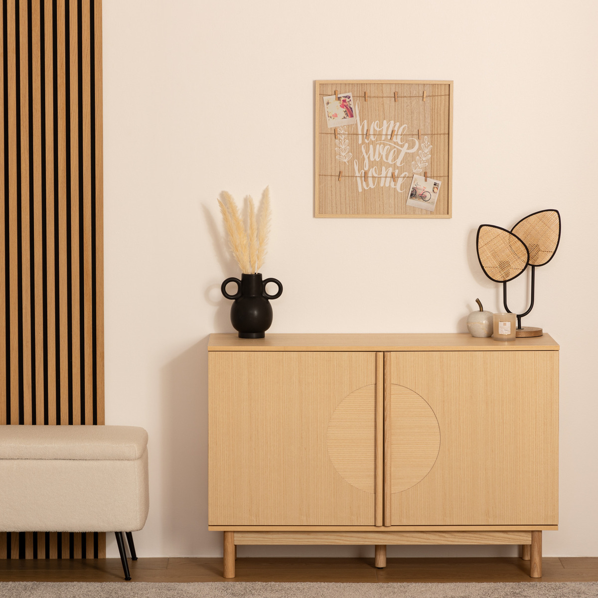 Photo holder "Telma" Wood and rope, 48x48 cm