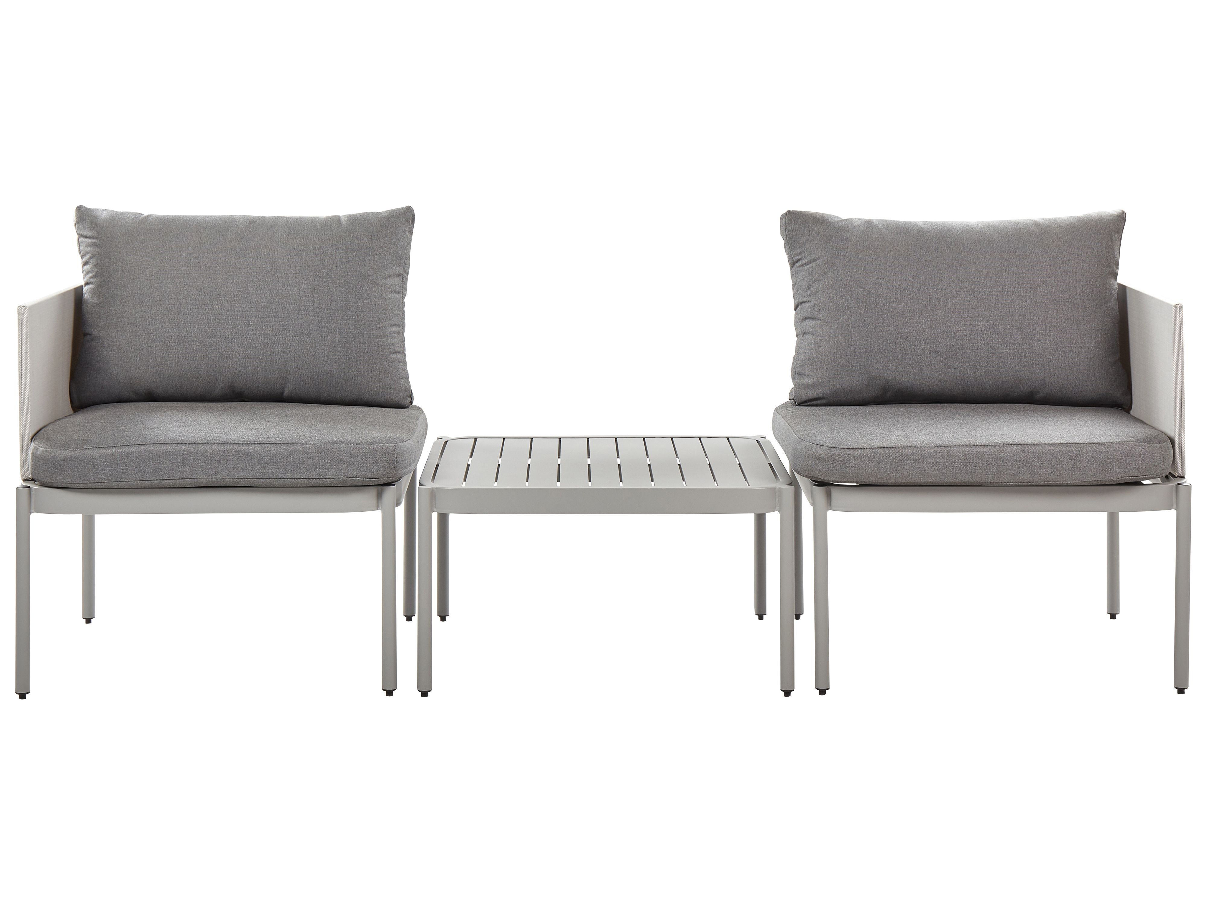 Garden Lounge Set with Table 2 Seater TERRACINA Metal Light Grey