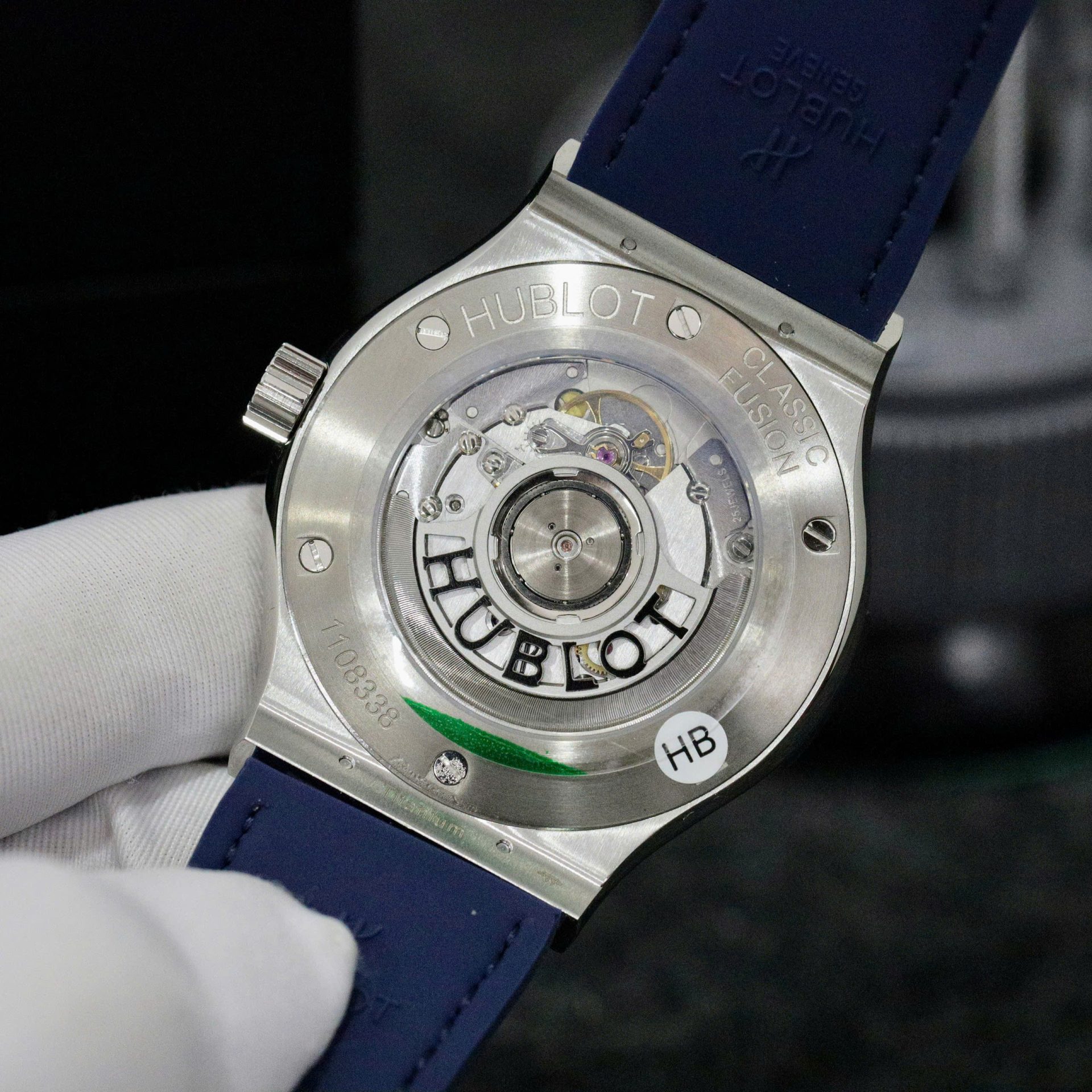 Hublot Classic Fusion Titanium Blue Dial Bezel Diamonds Replica Watch HB Factory 42mm - Top club