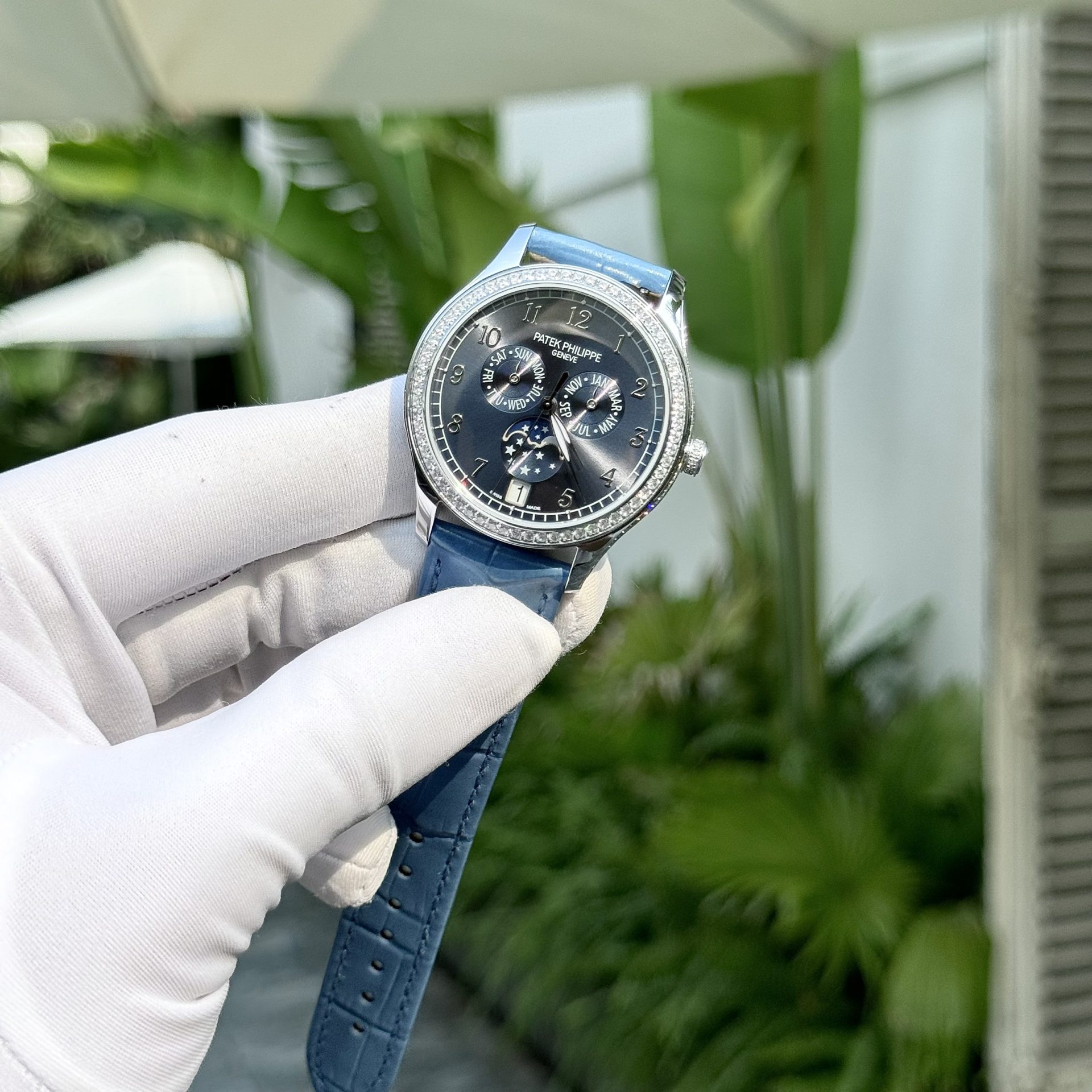 Patek Philippe Replica Watches Complications 4947G Blue Dial Leather Strap 38mm - Top club