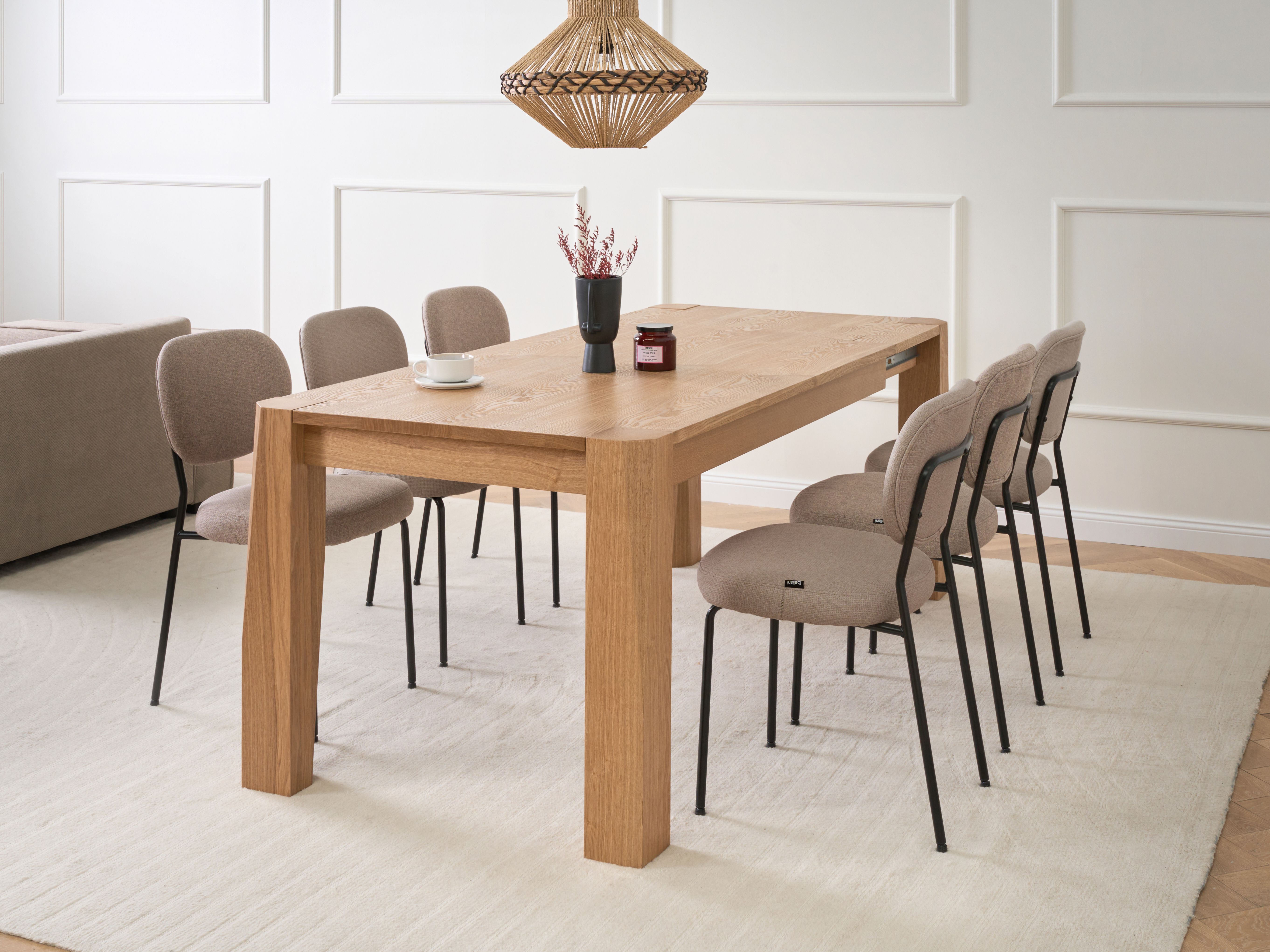 Extending Dining Table MISSION Light Ash Wood 160/200 cm 90 cm