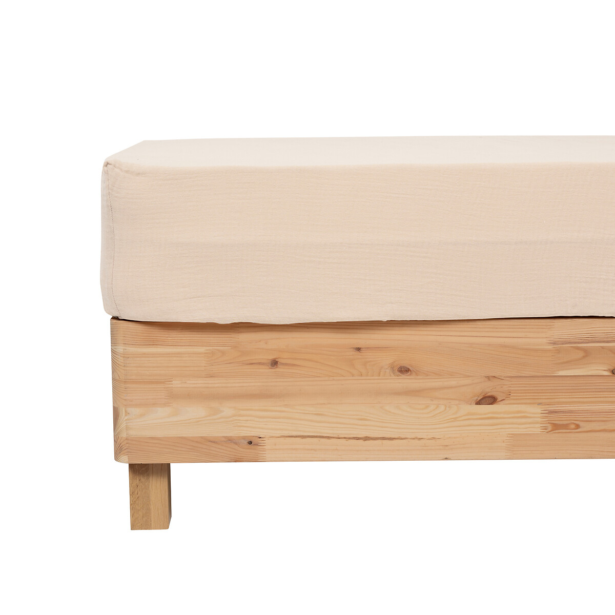 Fitted sheet "Flora" Cotton gauze, Linen, 160x200 cm