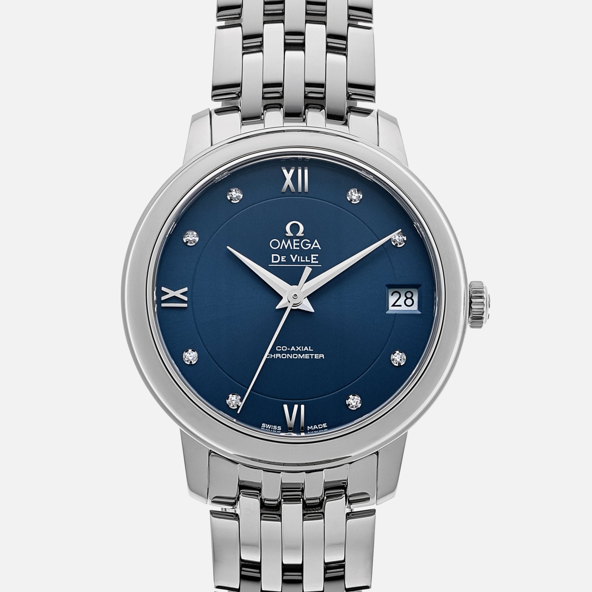 De Ville Prestige Co-Axial 32.7mm Stainless Steel With Diamonds(1:1 replica) - Elite Watch Atelier