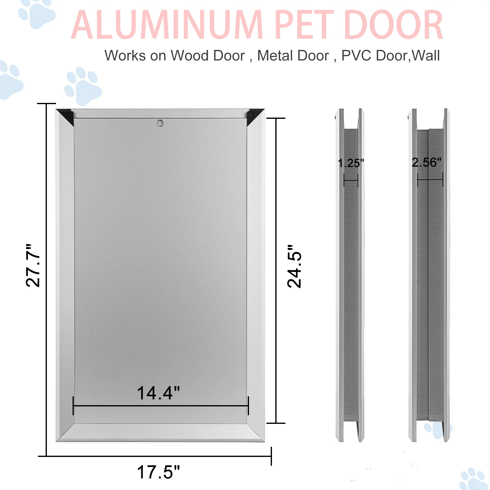SHZOND Large Dog Door Aluminum Dog Doors W/Extra-Large Flap 17.5" W x 27.7" H Doggie Doors for Large Dog Up to 220lbs - Image 6