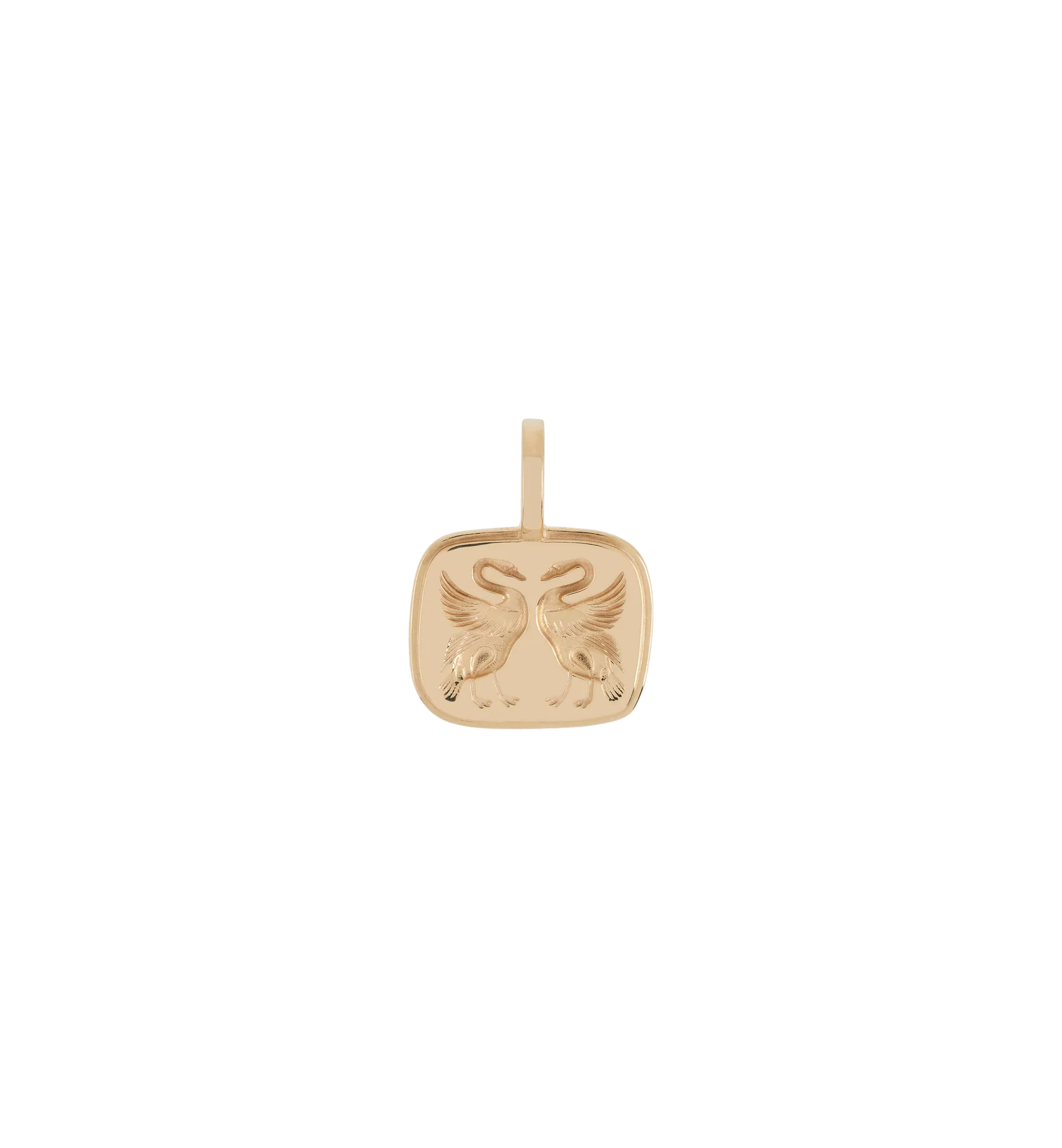 Lovebirds Necklace Charm 14K