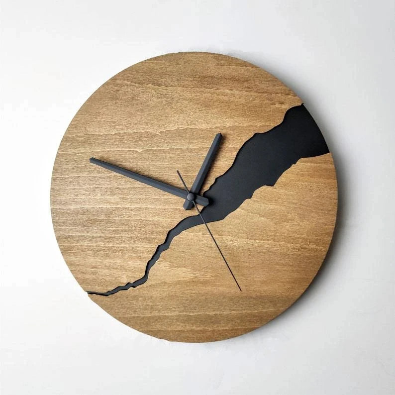 GlobalTime | Eenvoudige Houten Wandklok