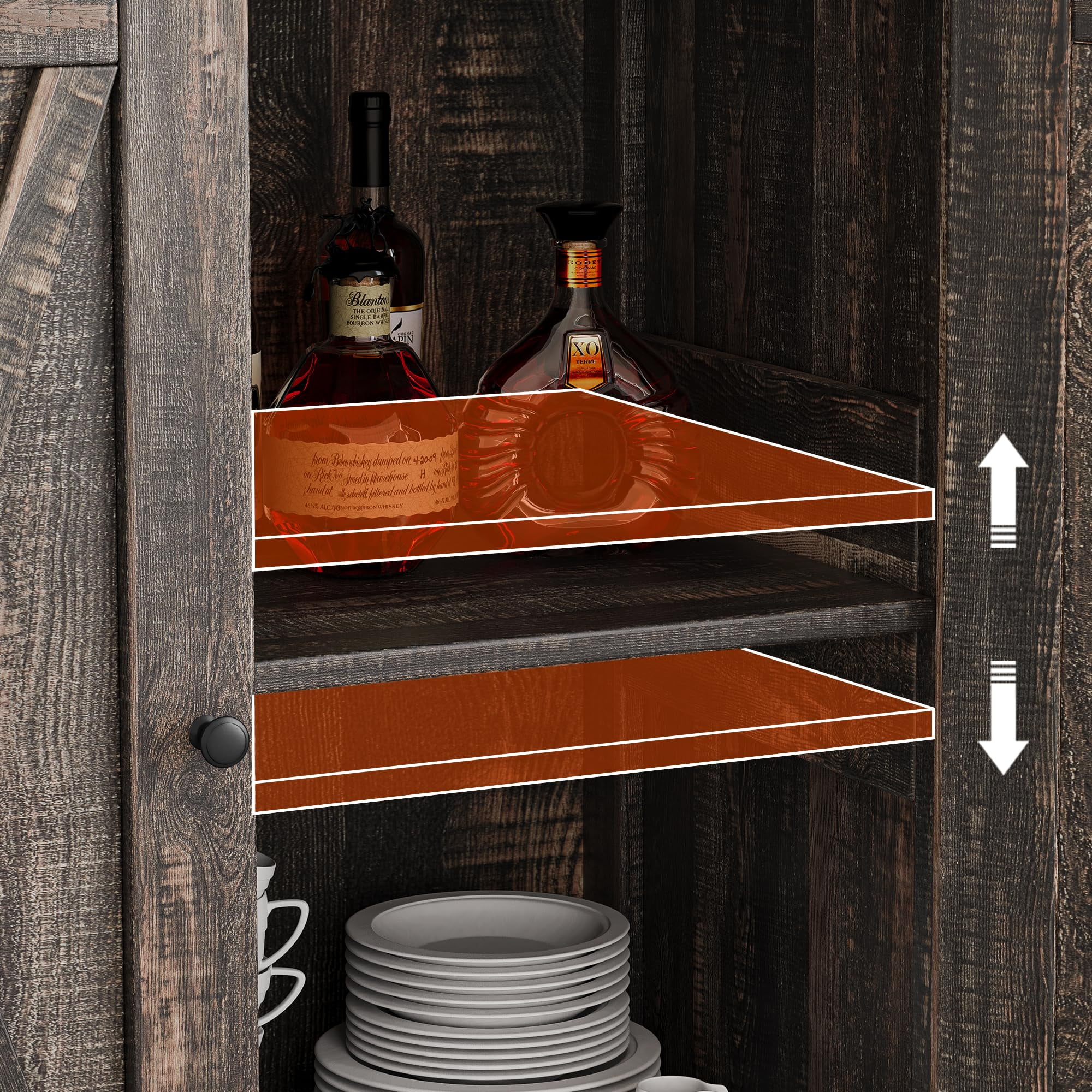 Coffee Bar Cabinet with Storage/Adjustable Shelf 30" Small Kitchen Bar Table Corner Bar Cabinet for Tea Buffet Sideboard Cabinet for Dining Room, Farmhouse Coffee Station for Wine - Image 17