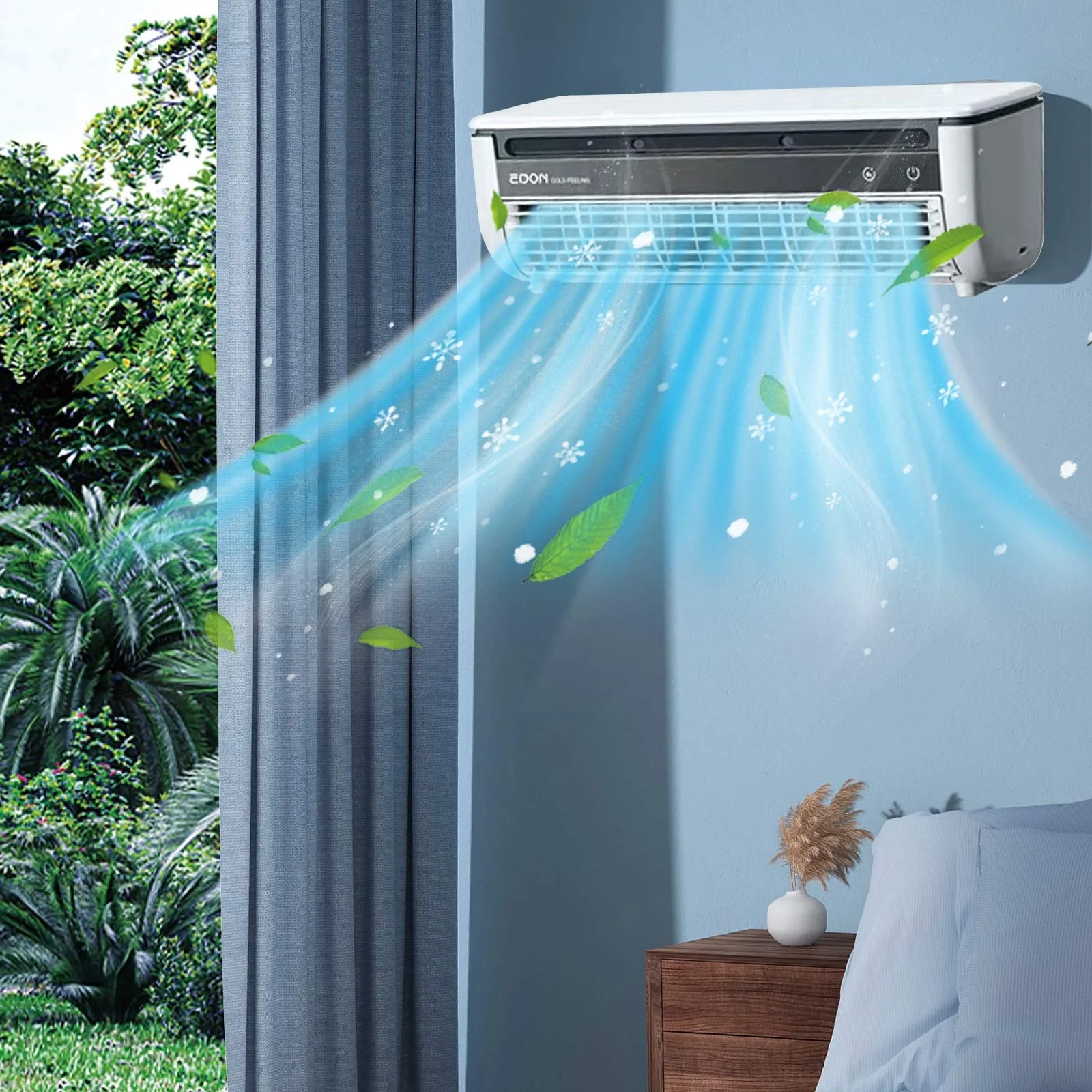 FYHALE 5,000 BTU Wall Mounted Air Conditioner with Remote Control, Digital Display, Cool up to 150 Sq. Ft., Perfect for Small Bedroom, Living Room, Home Office, White - Image 6