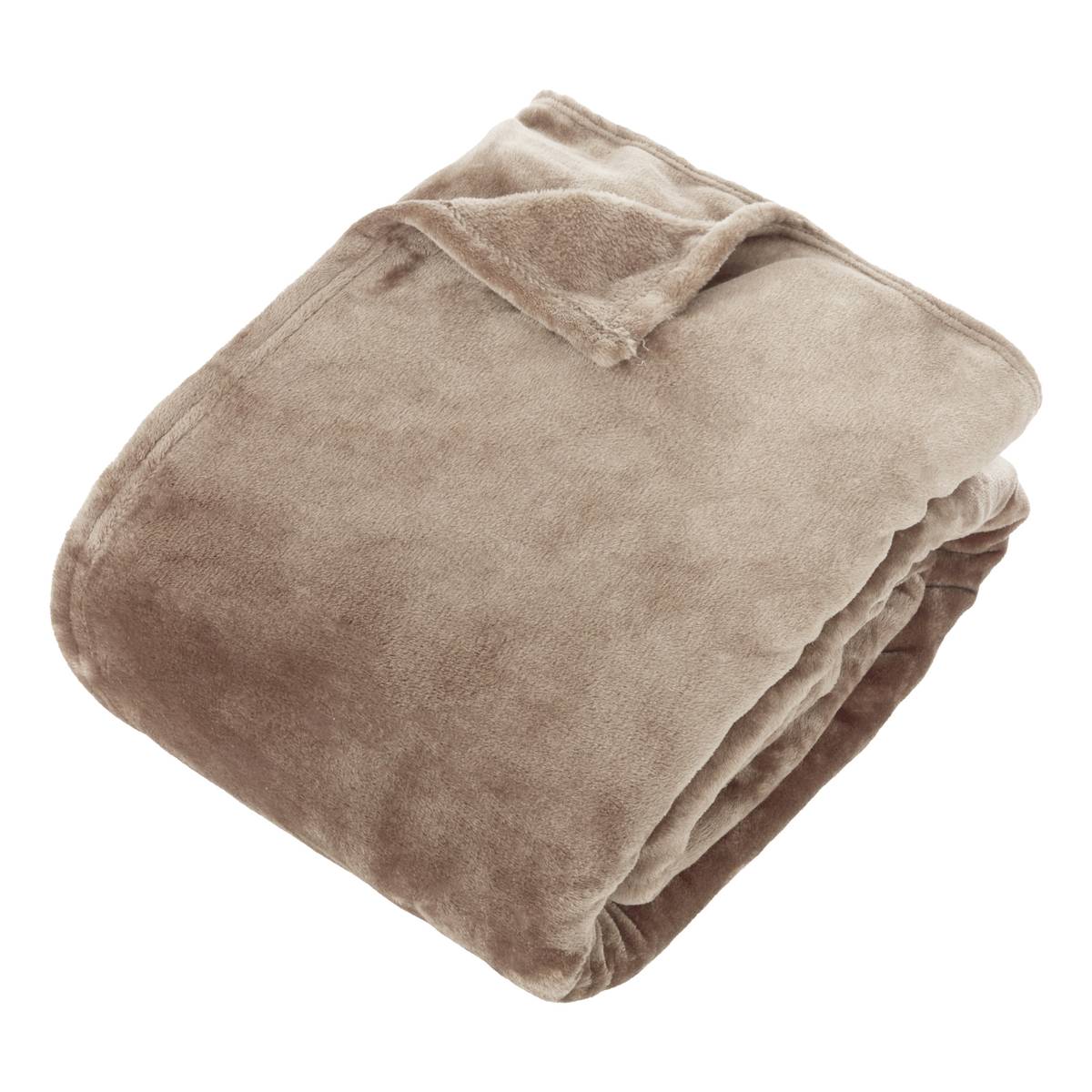 Flannel Throw "Ollis" Beige Linen, 260x240 cm