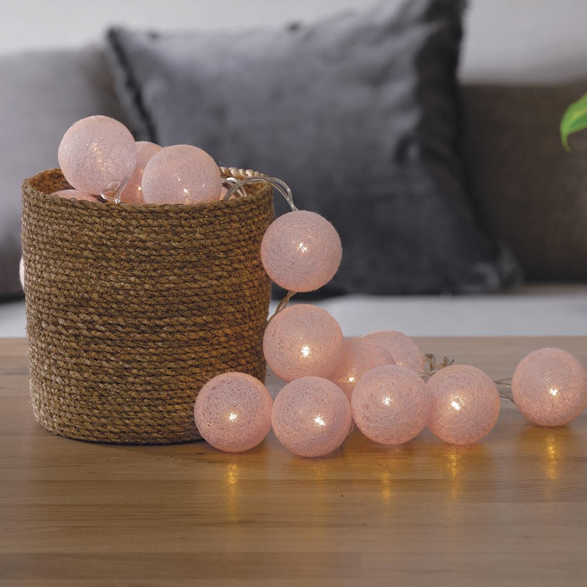 LED garland mains Pink, L.435 cm