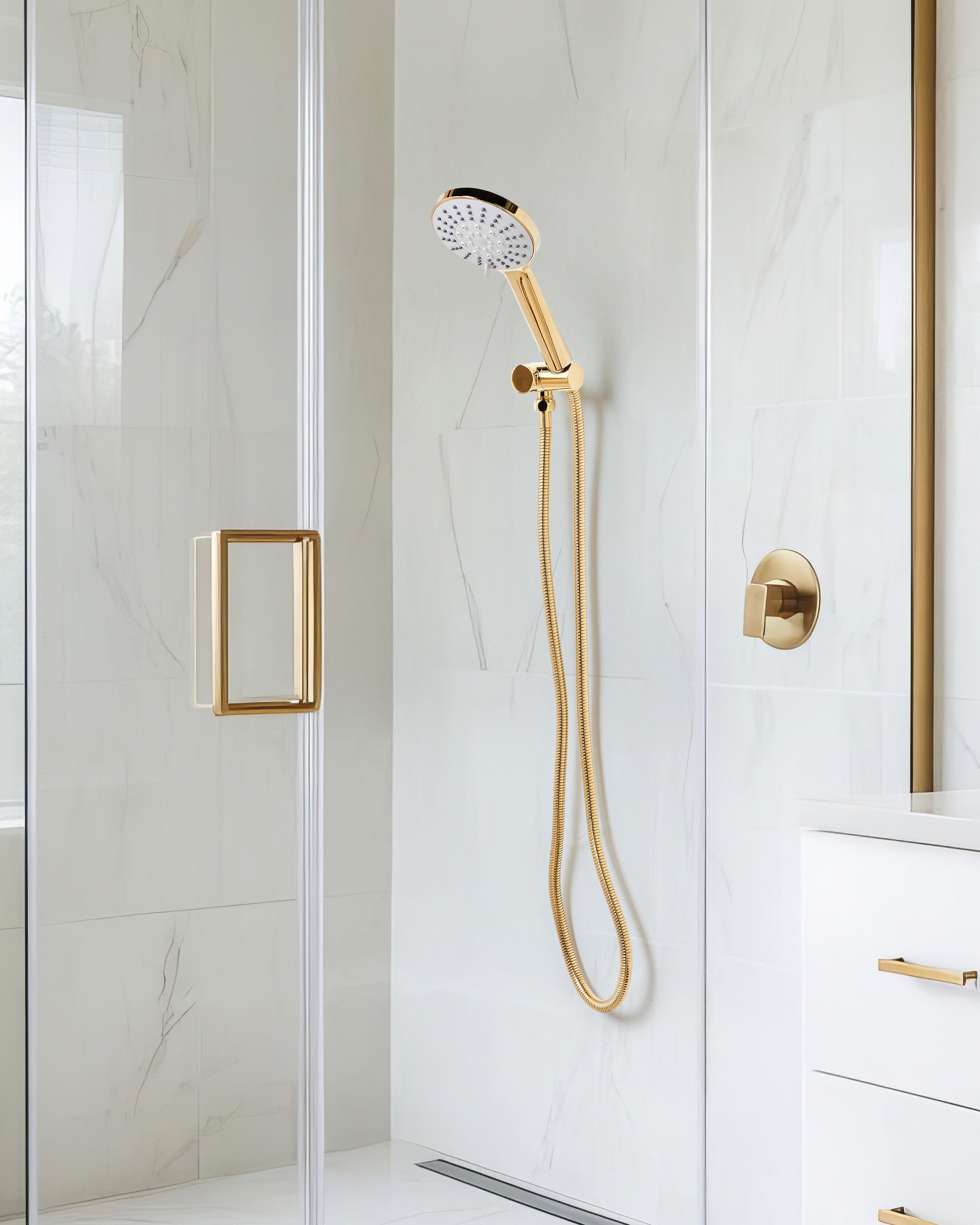 Shower Head and Hose Kit UCHIZA 5-function Gold