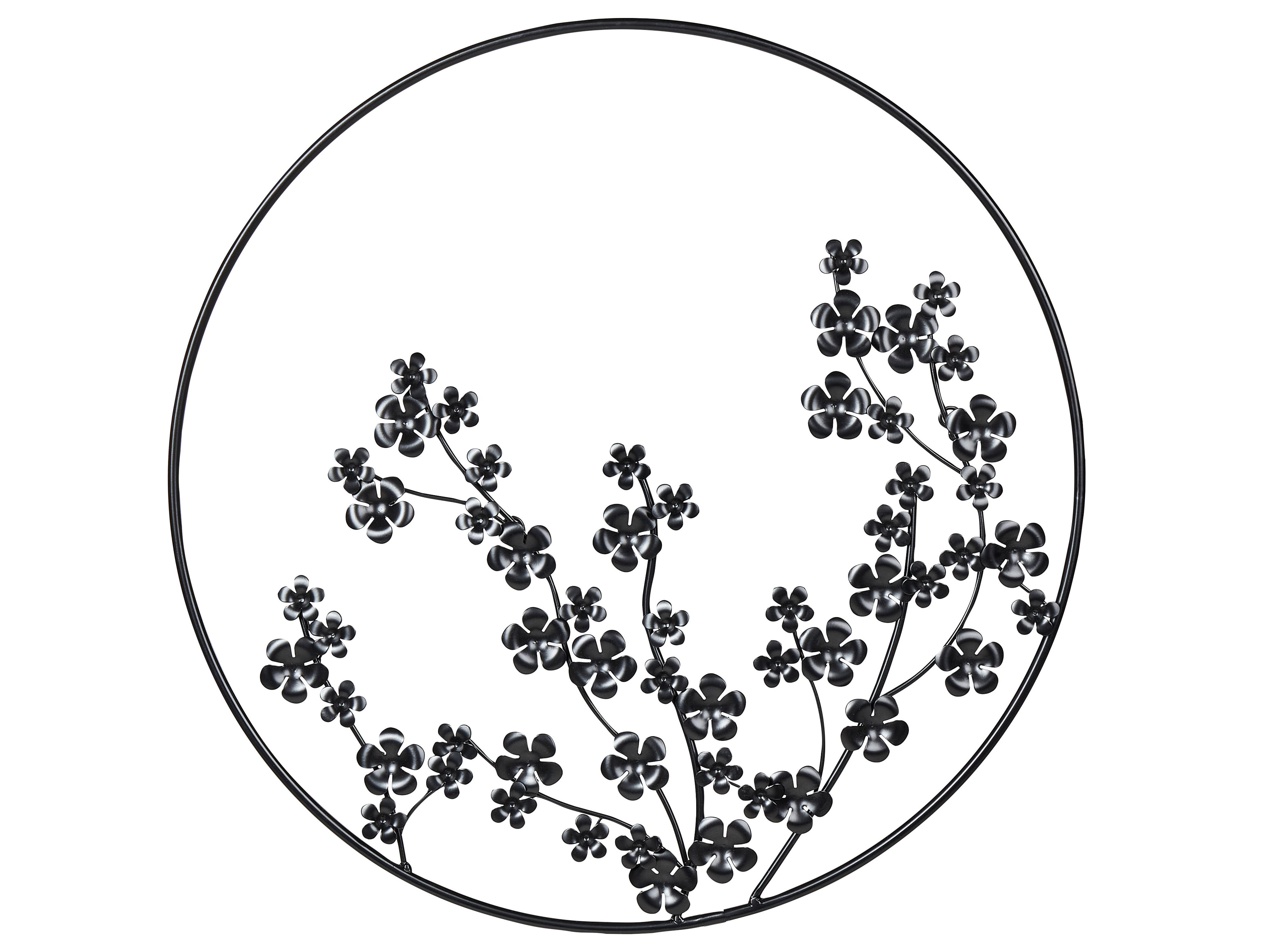 Wall Decor Flower STRONTIUM Metal 70 cm Black