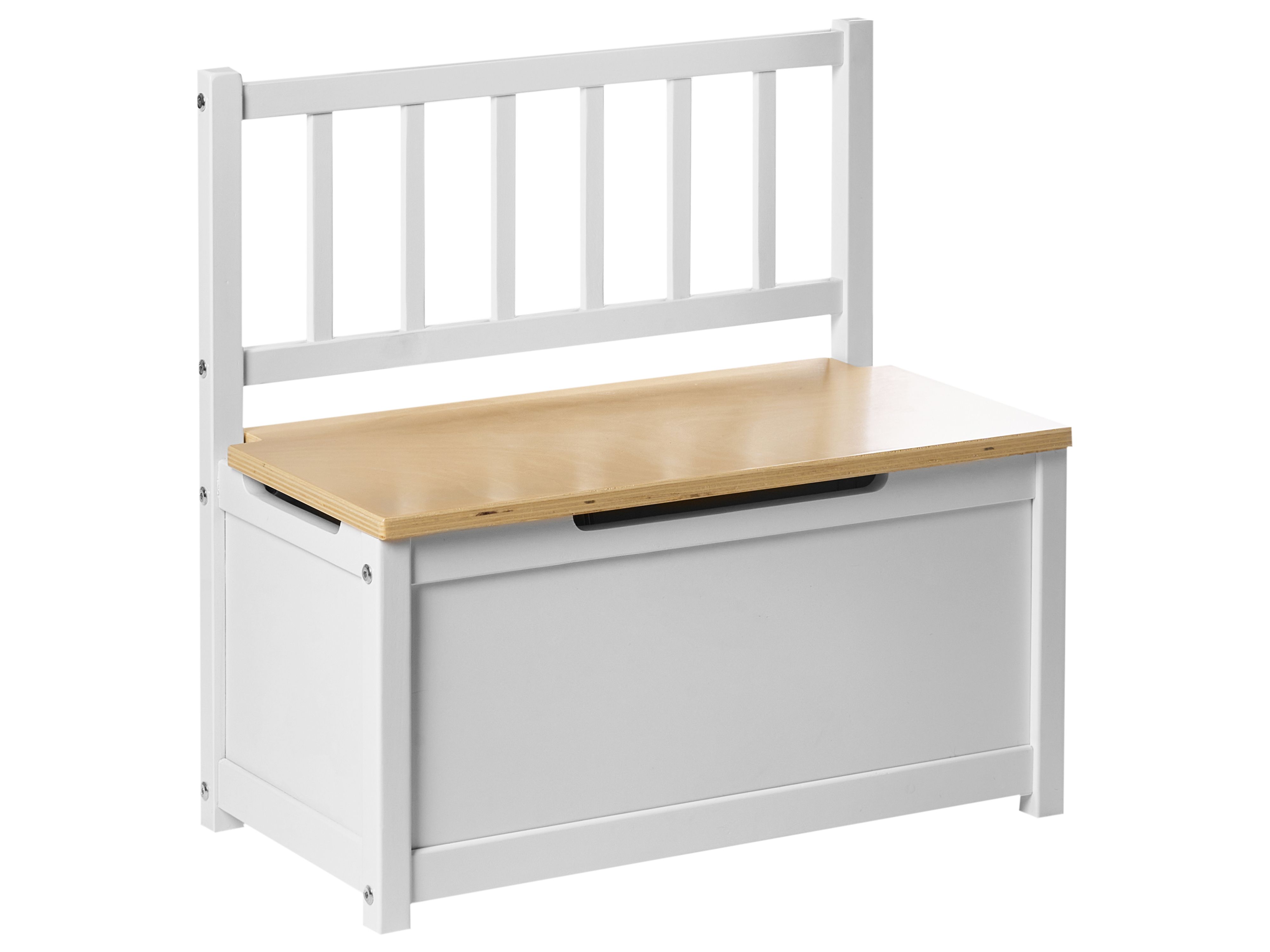 Upholstered Storage Bench BERRIMA Pine Wood Light Brown/ White
