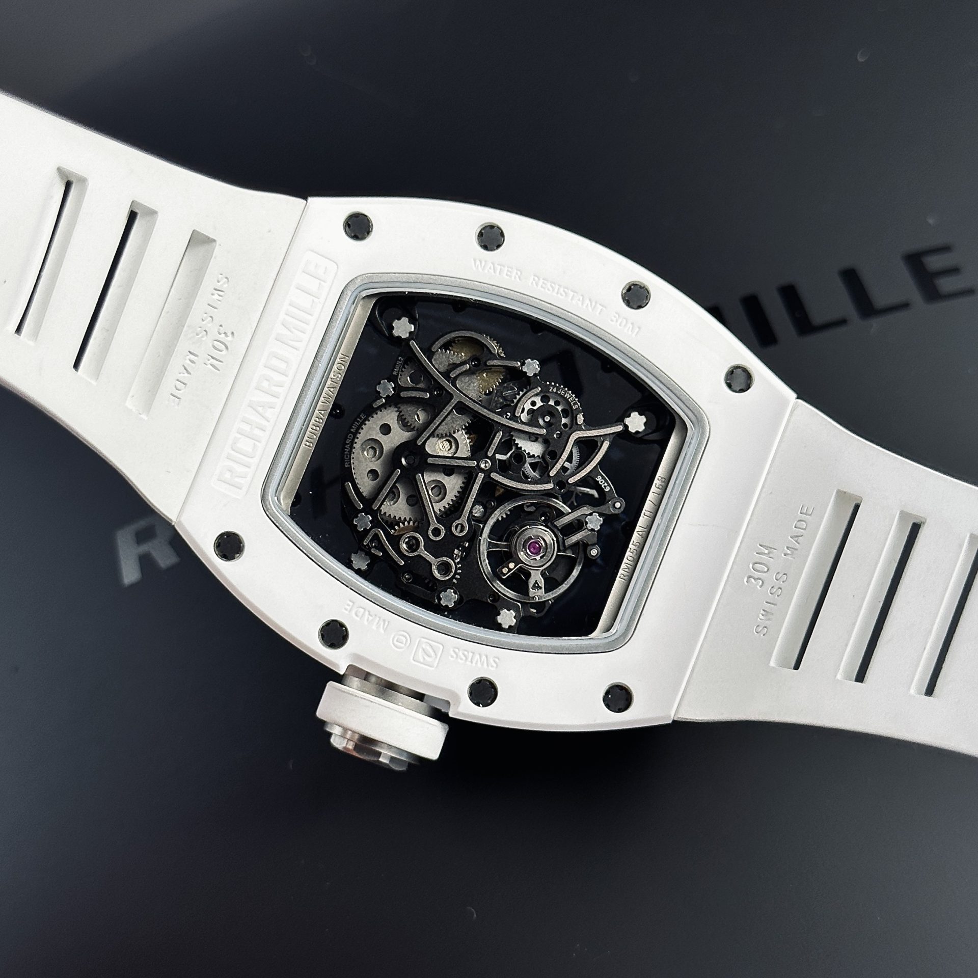 Richard Mille Rep 1:1 Watch RM055 Ceramic Bubba Watson White Factory BBR 45mm - Top club