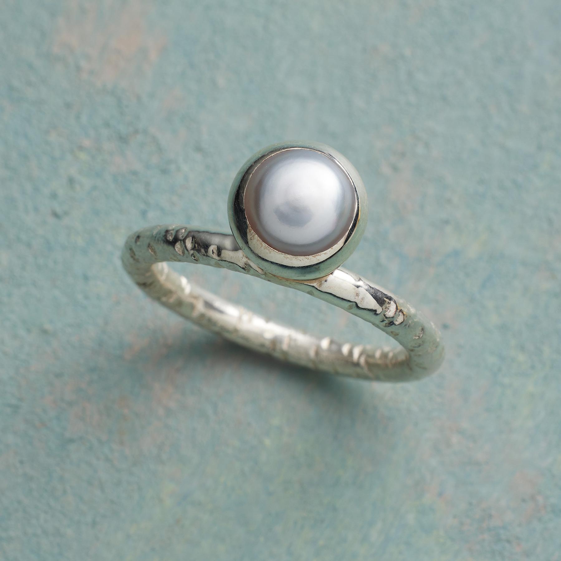 Silver Pearl Ring - Sundance Clothing