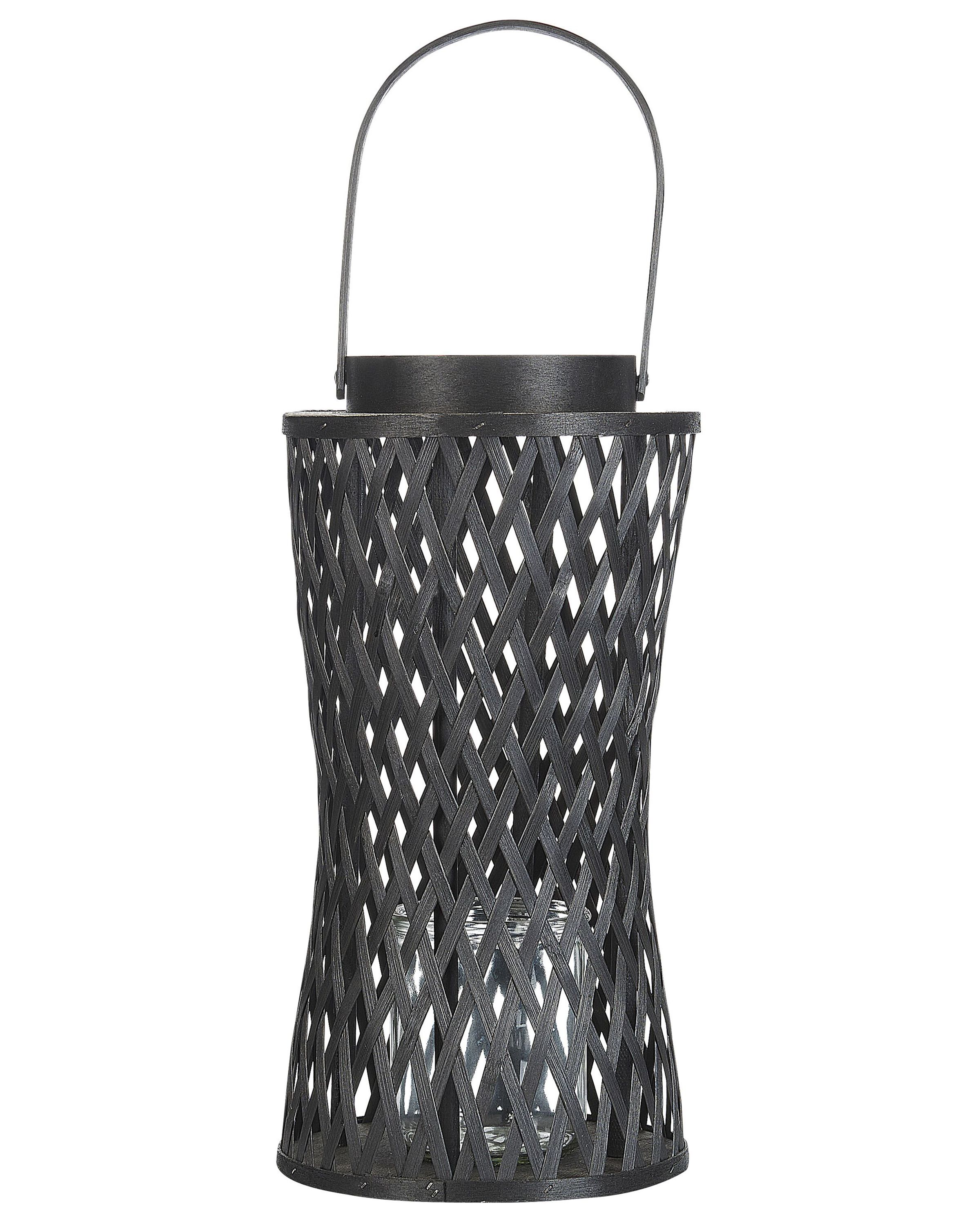 Lantern MACTAN Bamboo 38 cm Black