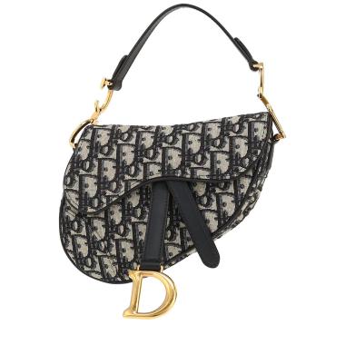 Dior 8 shoulder bag in blue monogram canvas Oblique and black leather1:1High-quality replica