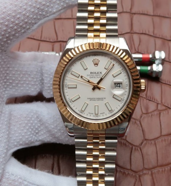 Replica Rolex DateJust 41mm 126333 Noob YG Wrapped White Dial SS/YG Jubilee Bracelet A2836 - Elite Watch Atelier