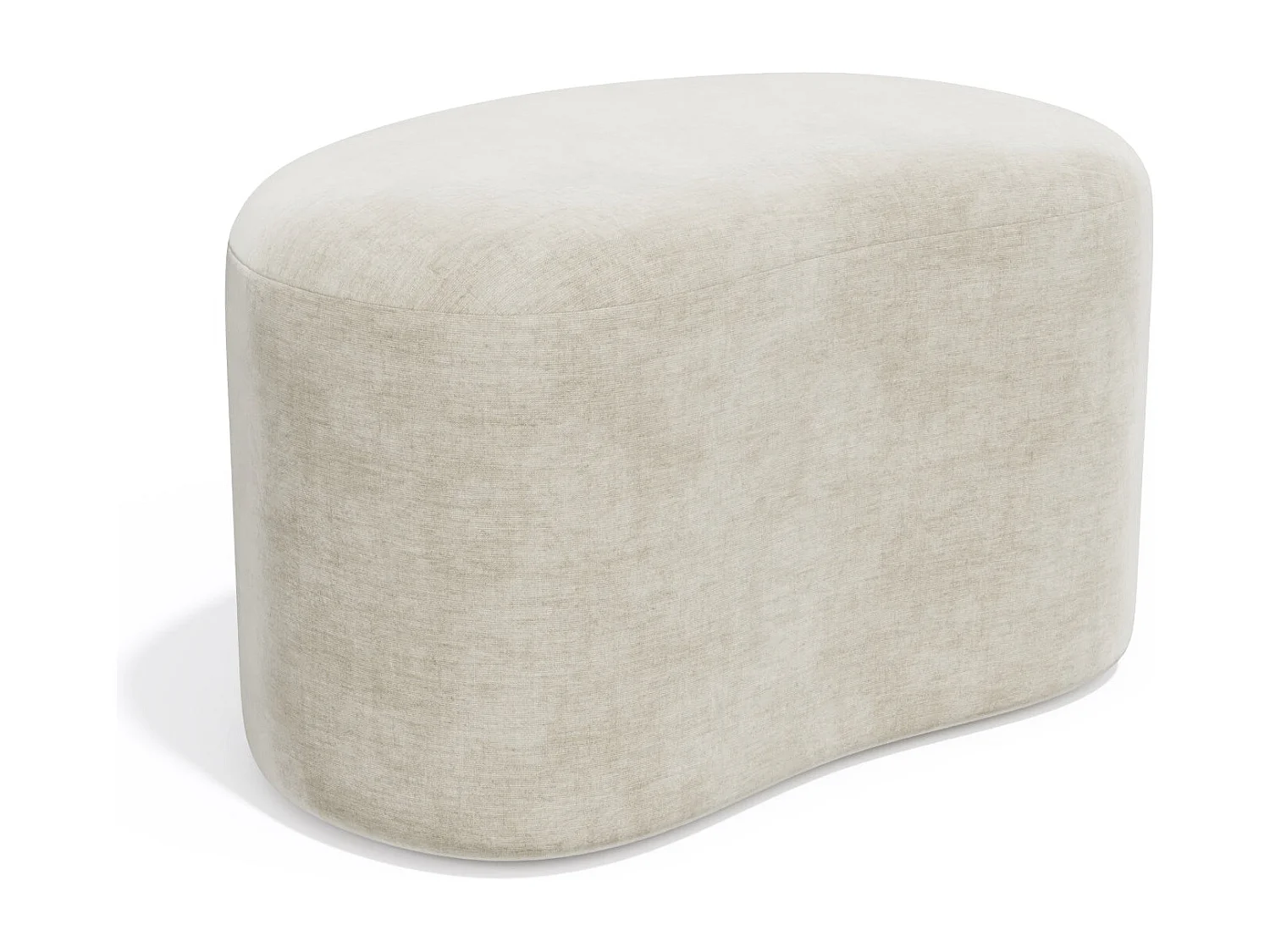Pouf 60cm DUNE en  velours crème 60x38cm
