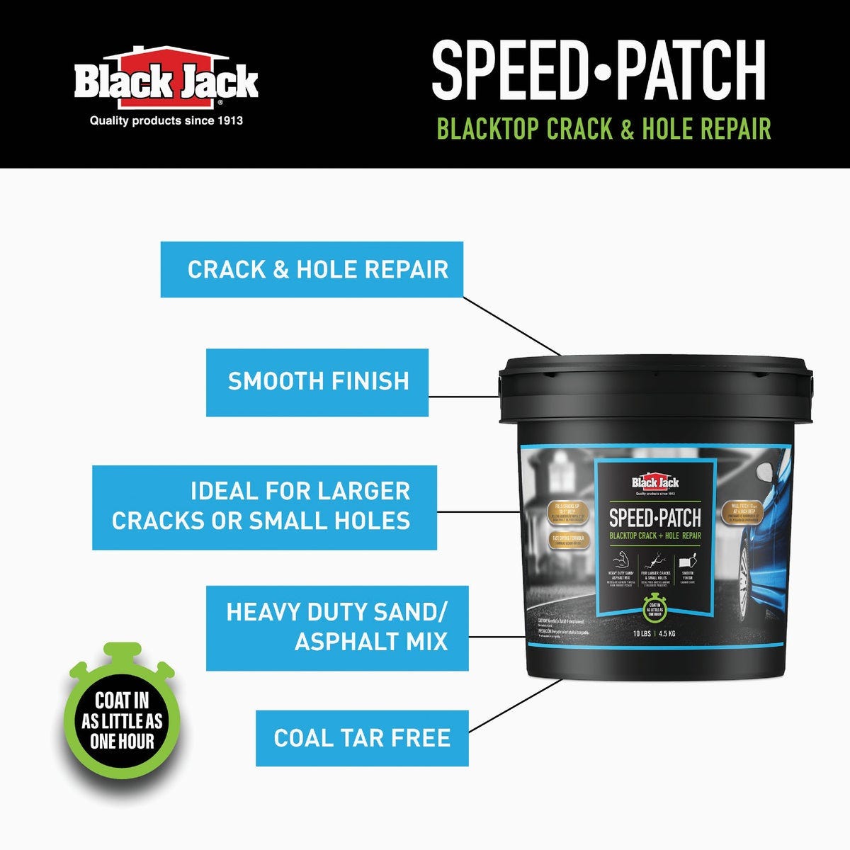 Black Jack Speed-Patch 10 Lb. Blacktop Crack and Hole Repair