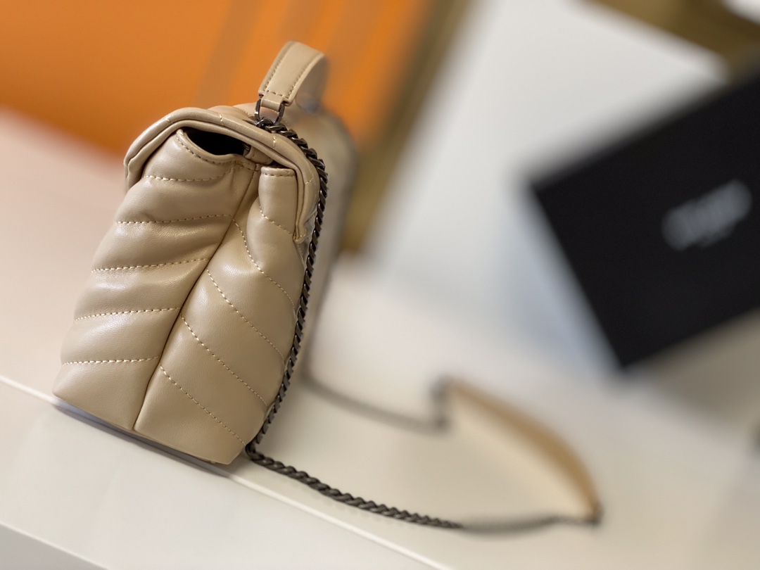 Replica Ysl Loulou Small Bag In Matelasse Y Leather- Black/Beige/Red1:1High-quality replica