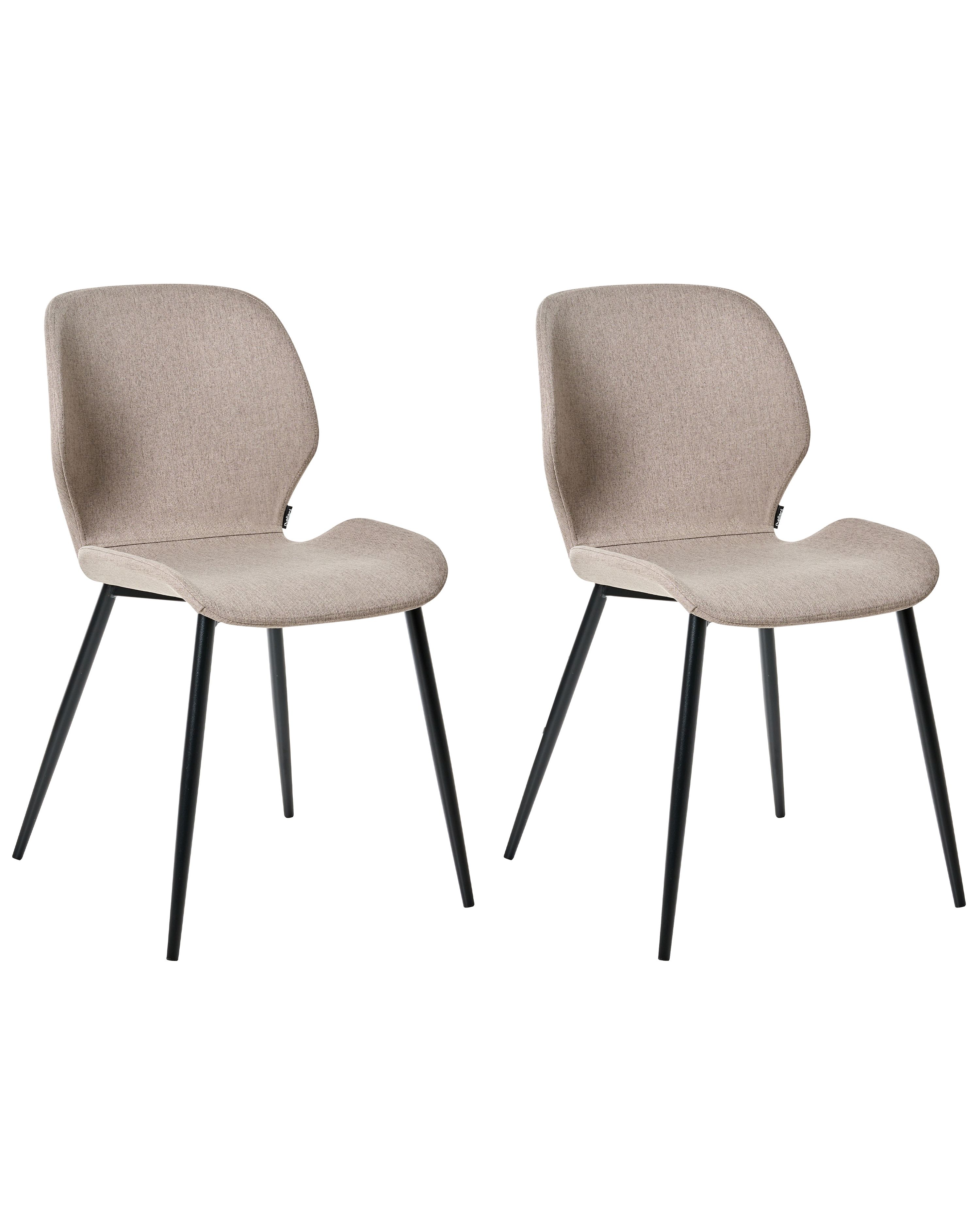 Set of 2 Conference Chairs HOLLAND Fabric Taupe