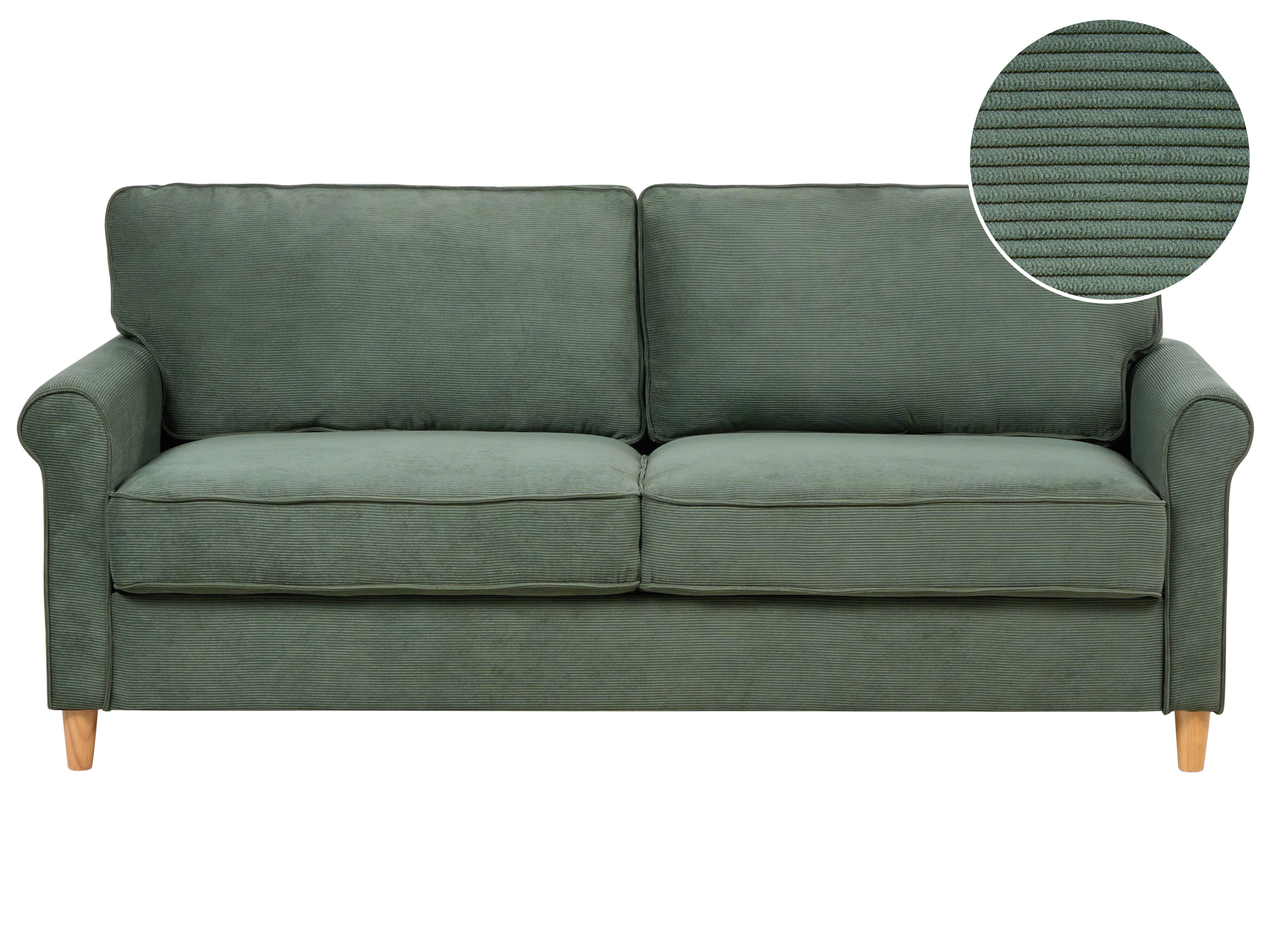 Sofa 3 Seater RONNEBY Corduroy Dark Green