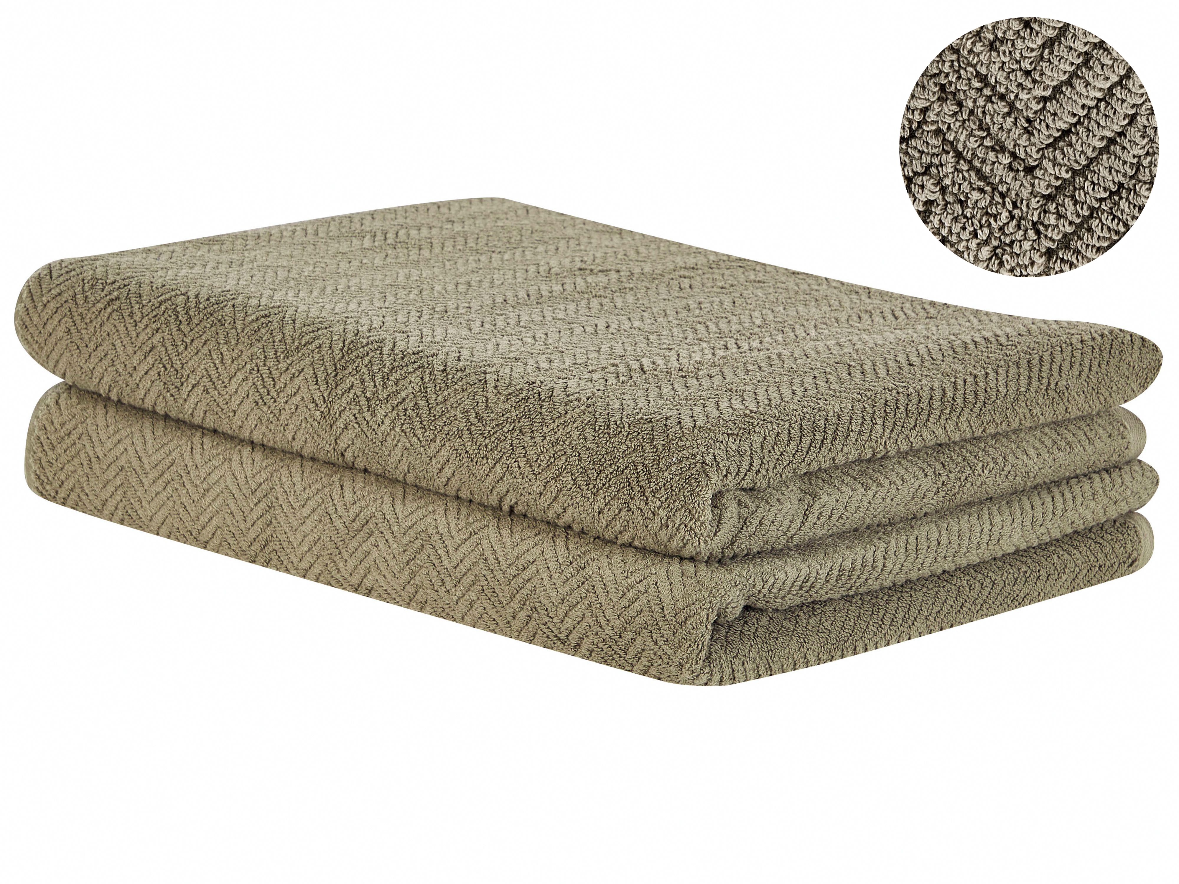 Set of 2 Towels MITIARO Terry Cotton Olive Green