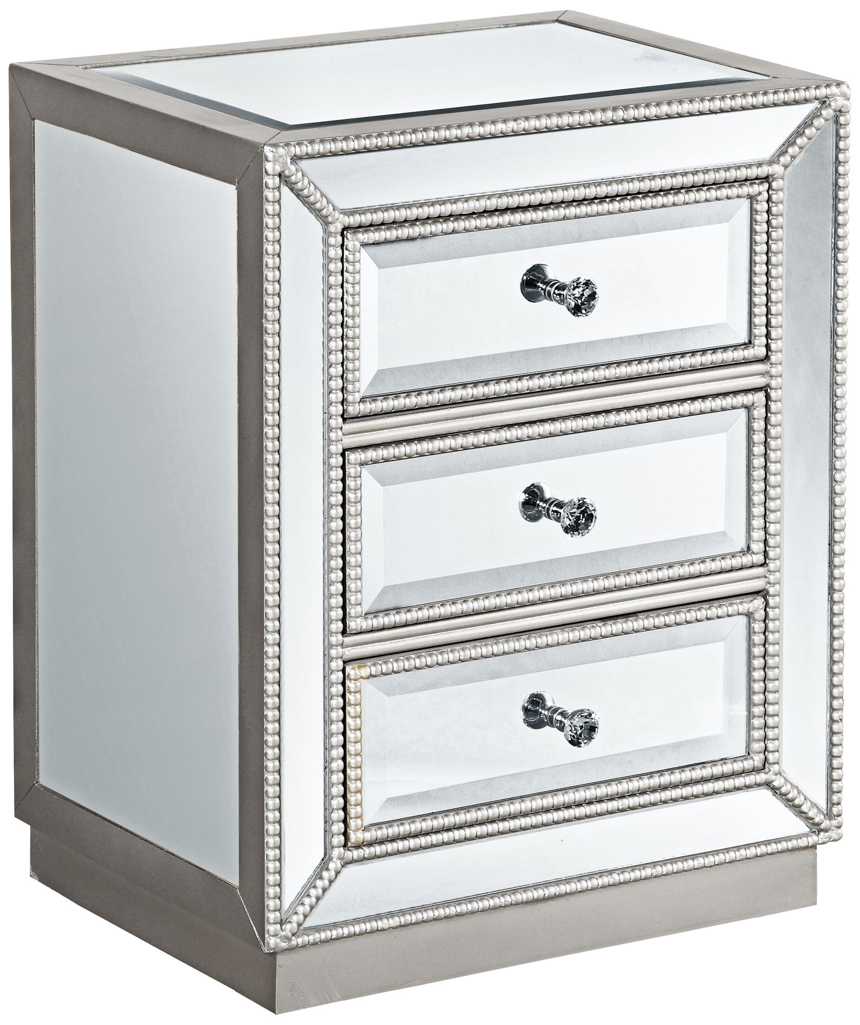 Coast to Coast Accents Modern Antique Silver Mirrored Rectangular Accent Table 20