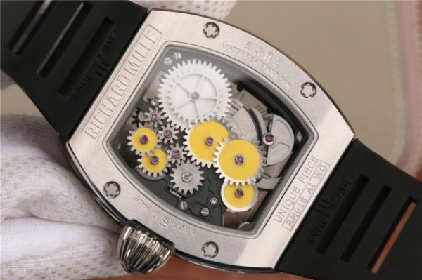 Replica Richard Mille RM018 Hommage a Boucheron SS Yellow Skeleton Dial Black Rubber Strap 6T51 - Top club