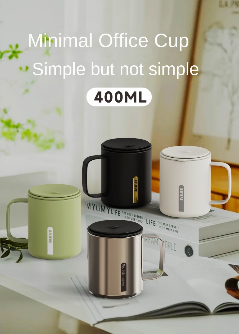 Modern 316 Stainless Steel Office Cup Tea Thermos Water Cup Drink Thermos Cup Coffee Mug for Office Advertising Gift