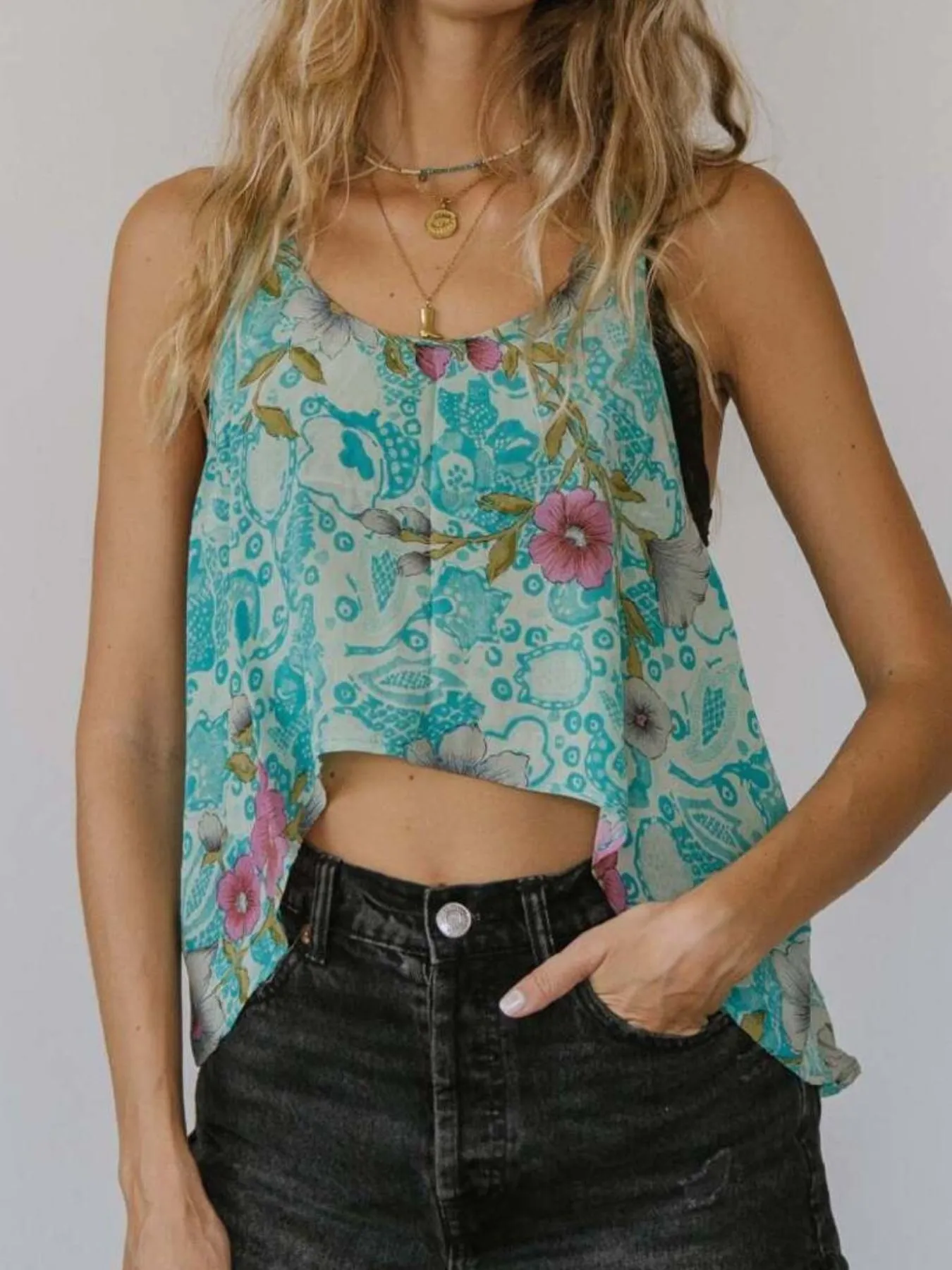 Printed Scoop Neck Tank - ZKZOOK