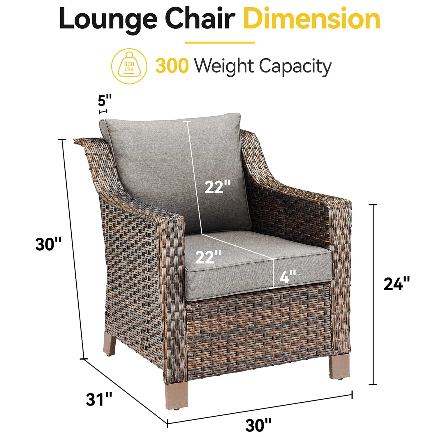 Bellefurn Outdoor Wicker Patio Chairs Set of 2 with Side Table,All-Weather Wicker Rattan Chairs Patio Furniture Chairs for Porch Balcony Backyard Yard Deck - Image 12