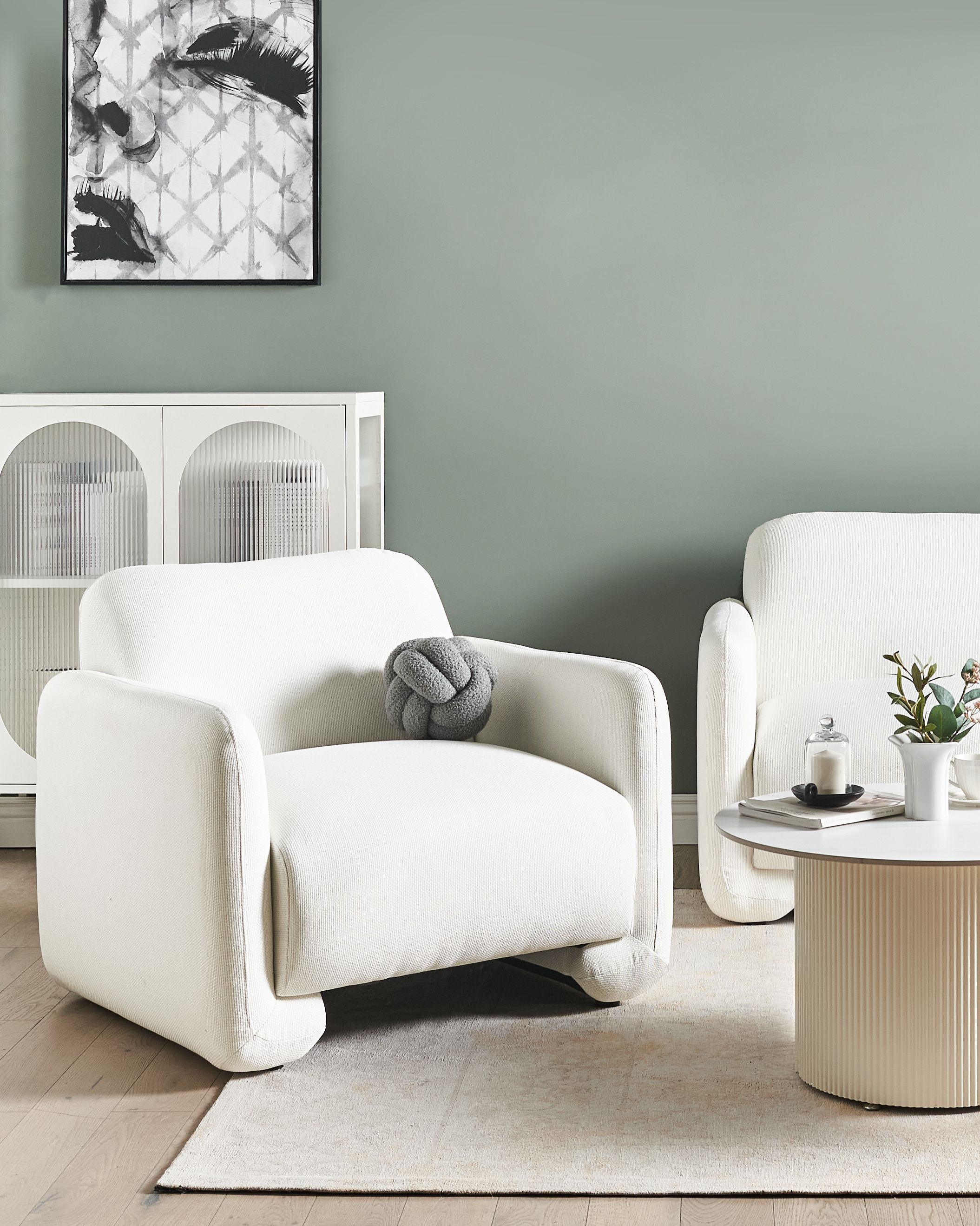 Armchair SALAND Fabric White