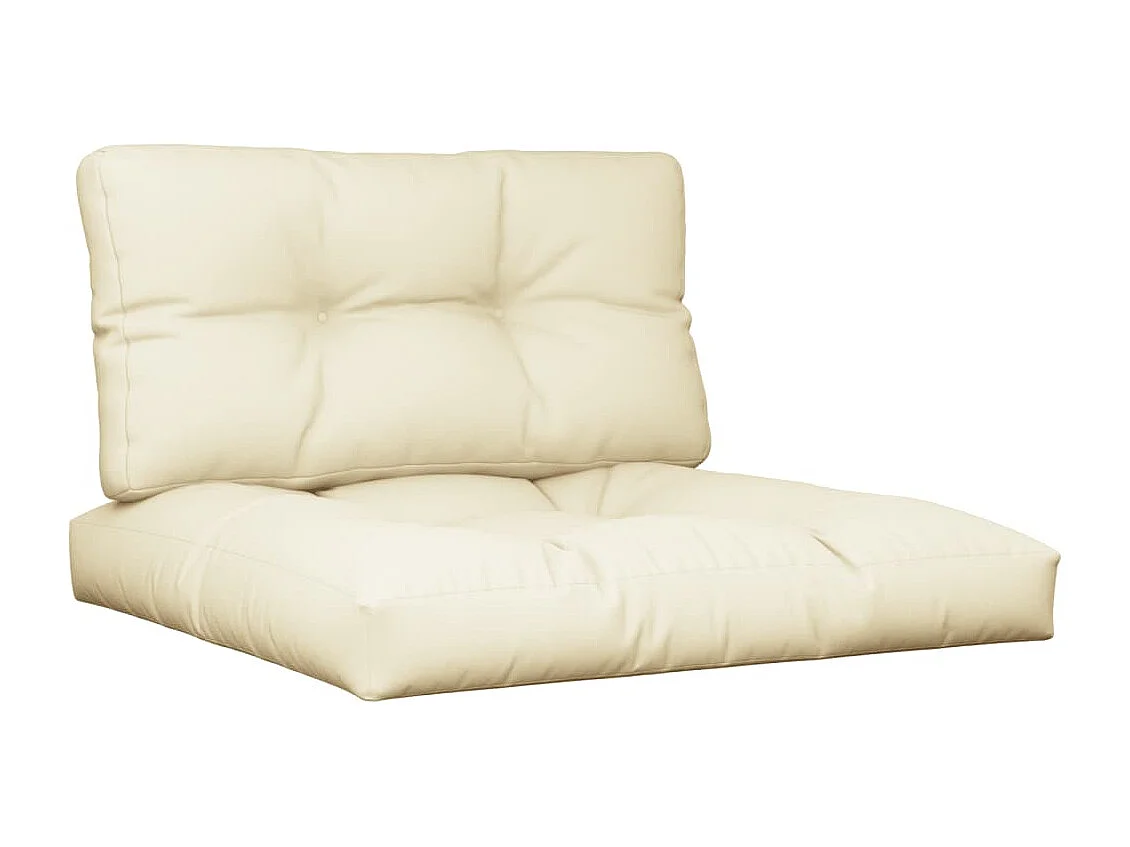 Coussins de palette lot de 2 crème tissu