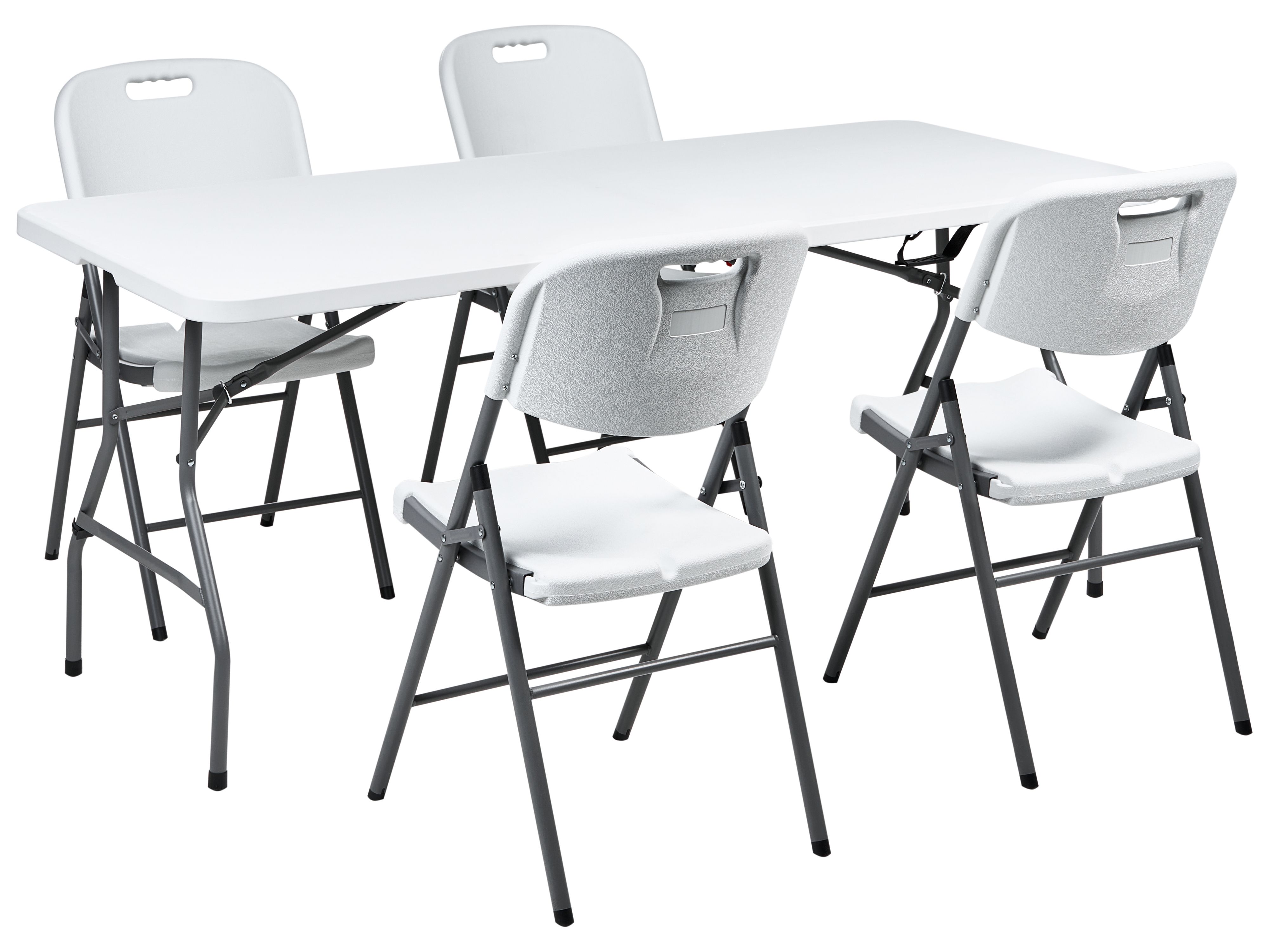 Garden Dining Set 4 Seater CUGNOLI Folding White