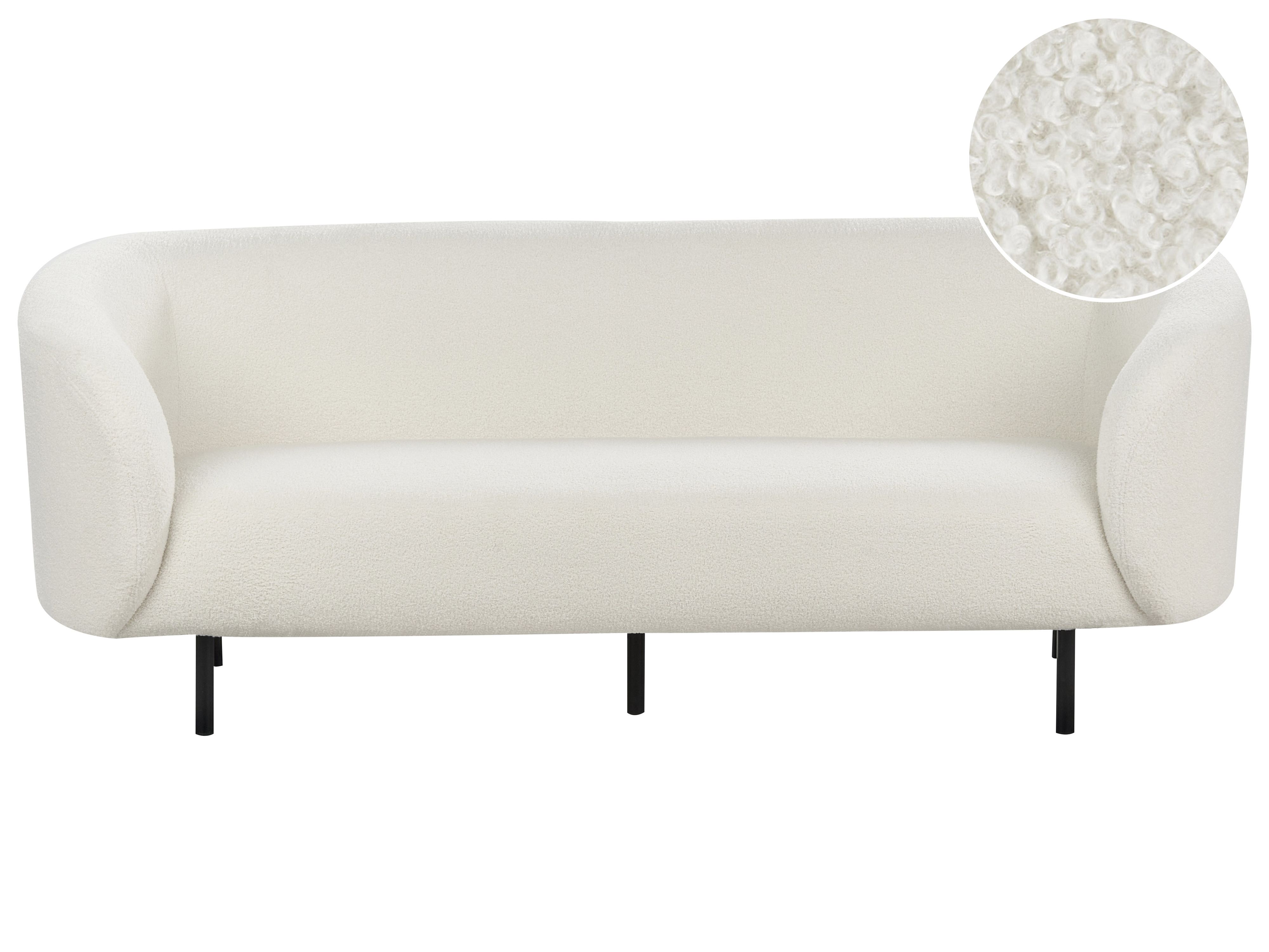 Sofa 3 Seater LOEN Boucle White