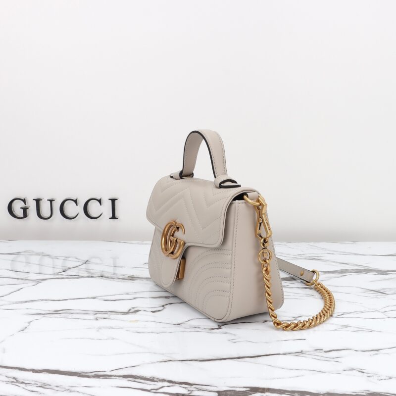 Replica Gucci GG Marmont Top Handle Beige1:1High-quality replica